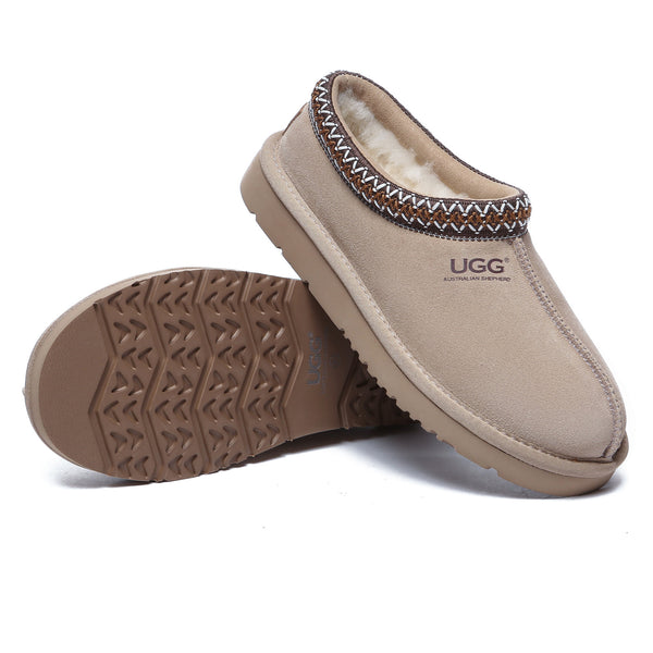 EverUgg Tazzy Stitch slippers with soft UGG-style plush lining and cozy slip-on design, shown in a neutral color.