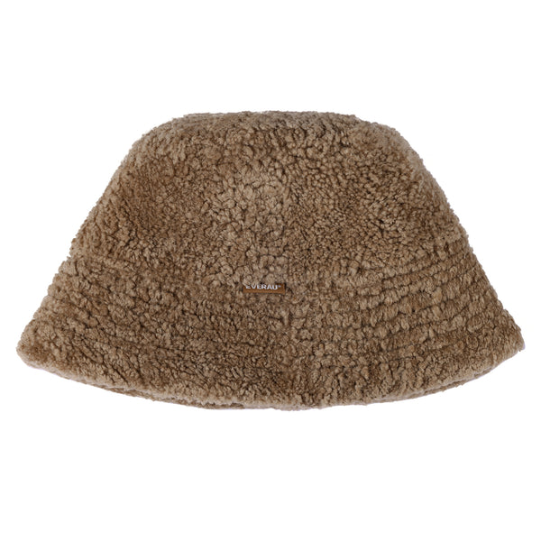EverUgg Teddy Cloude bucket hat with soft plush fabric and wide brim, stylish accessory for casual and outdoor wear.