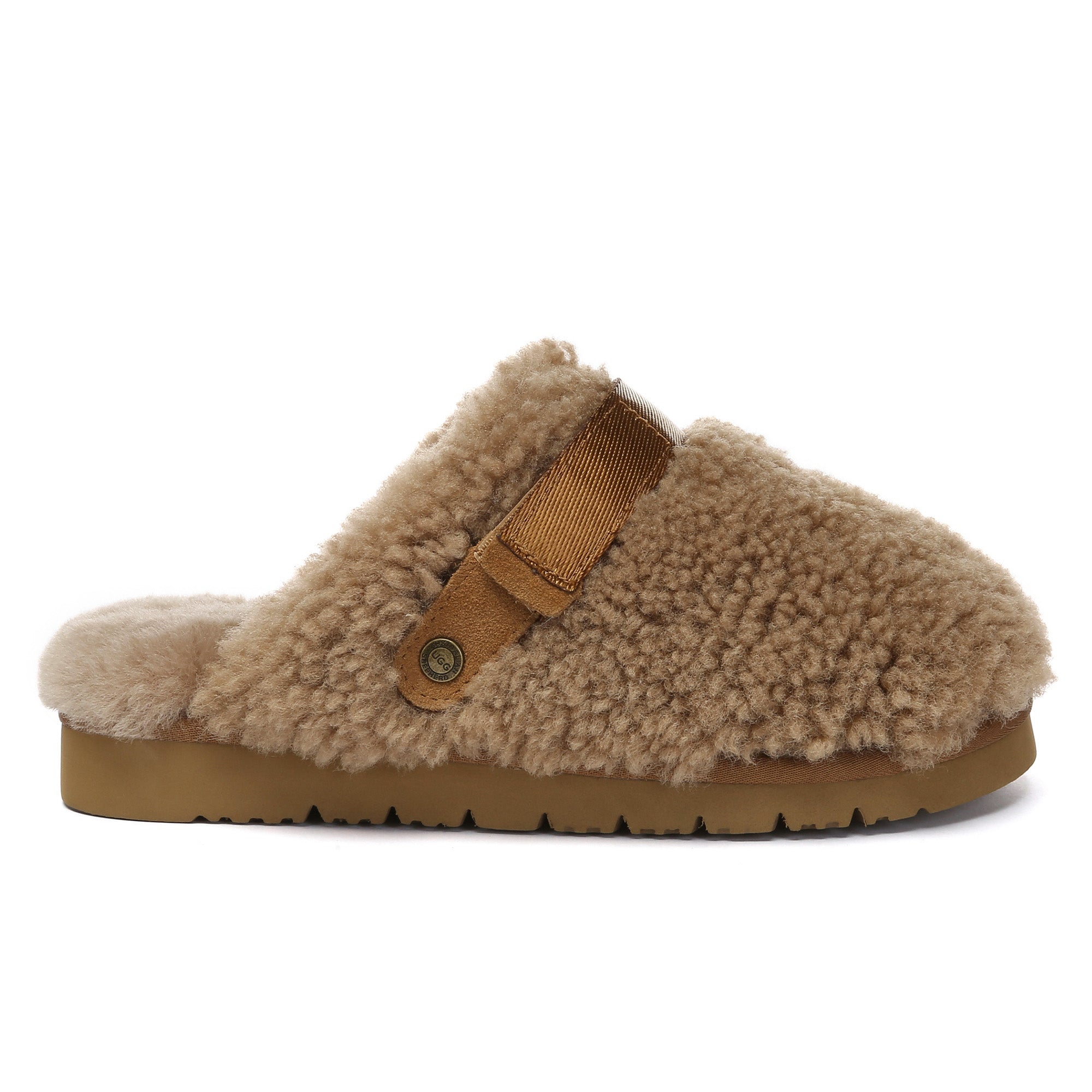 EverUgg Teddycozy slingback UGG slippers for women with plush fur lining and comfortable slip-on design.