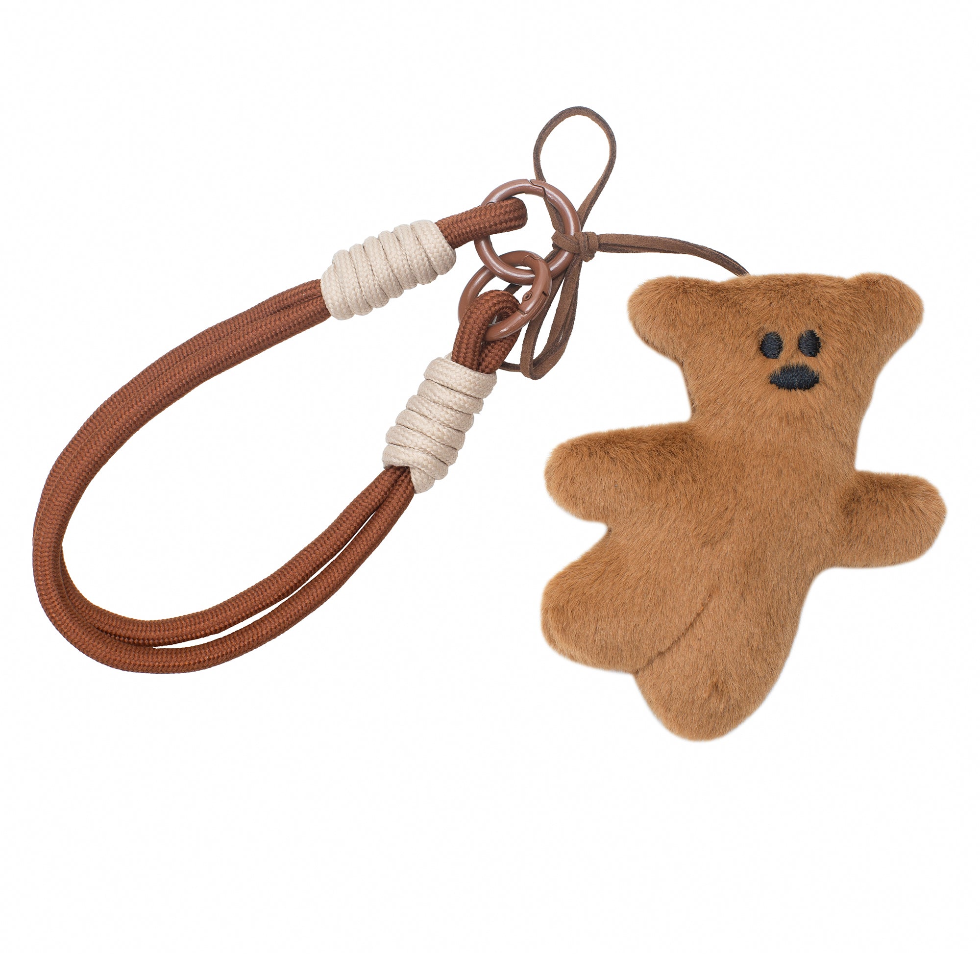 EverUgg tilted bear keychain charm featuring a cute, playful bear design on a metal keychain.