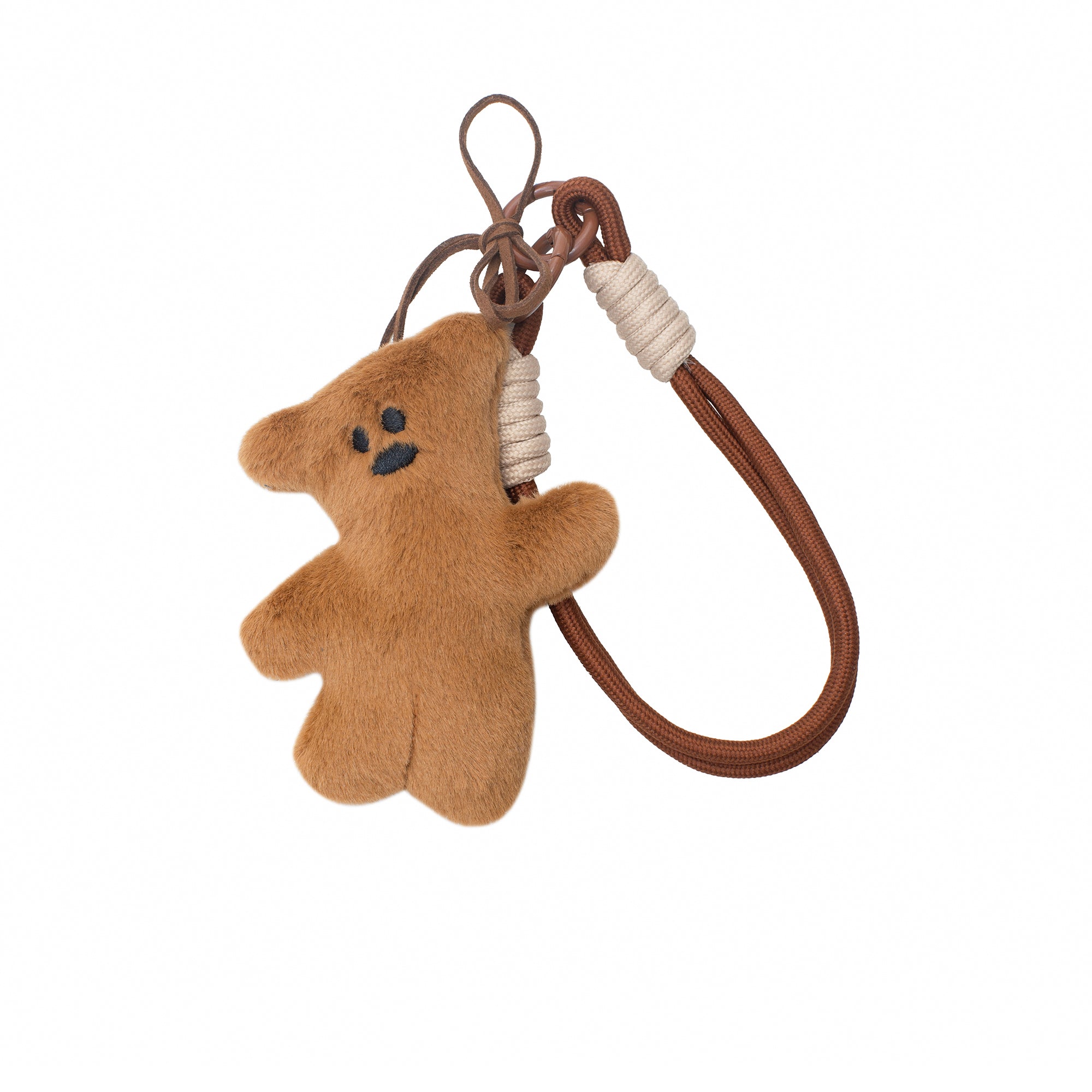 EverUgg Tilted Bear keychain charm hanging from a keyring, featuring a playful bear design on a keychain accessory.