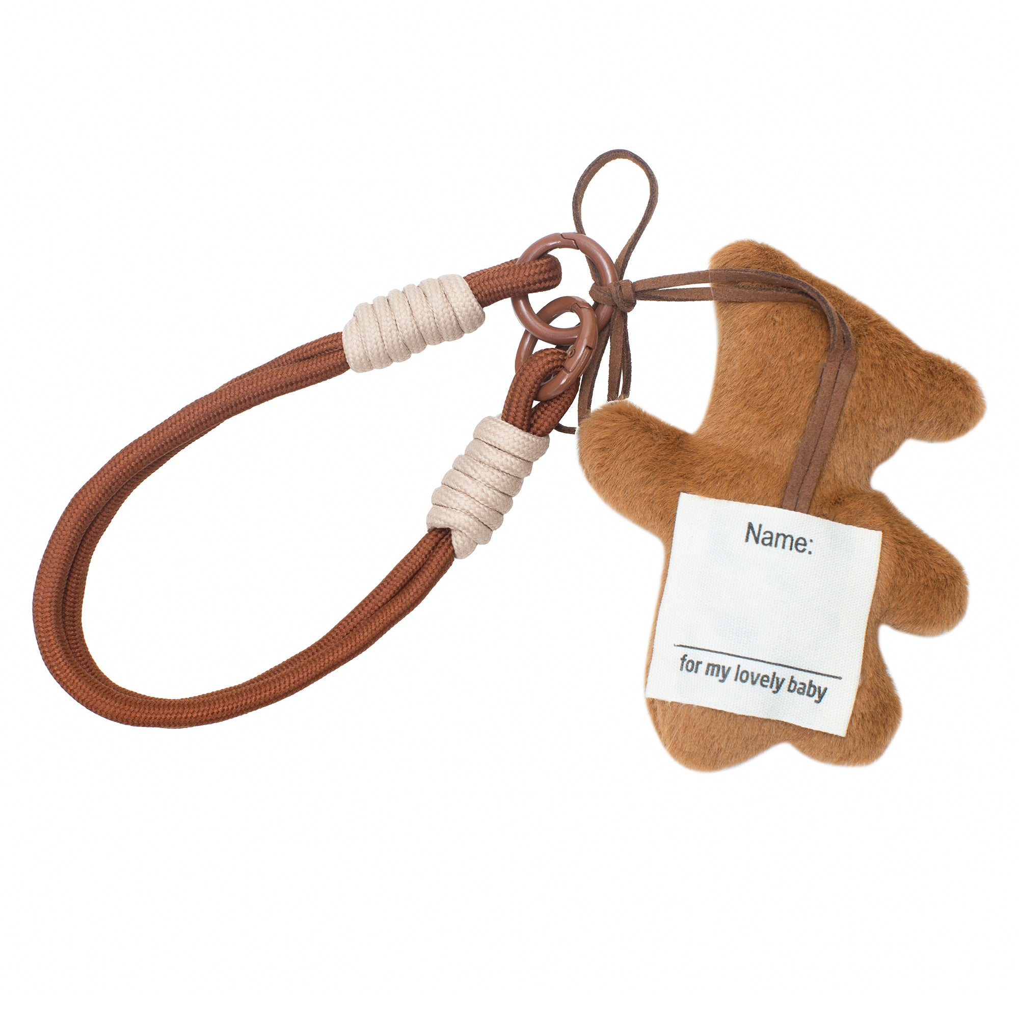 EverUgg tilted bear keychain charm featuring a cute, detailed bear design on a metal keychain for bag or key decoration.
