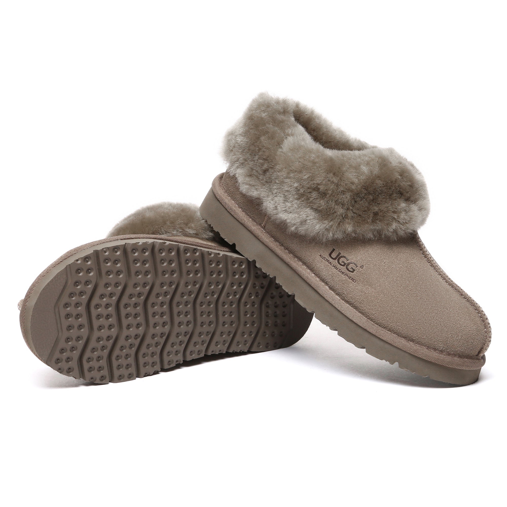 EverUgg UGG ankle slippers in a special color, featuring soft fabric and cozy design for comfortable indoor wear.