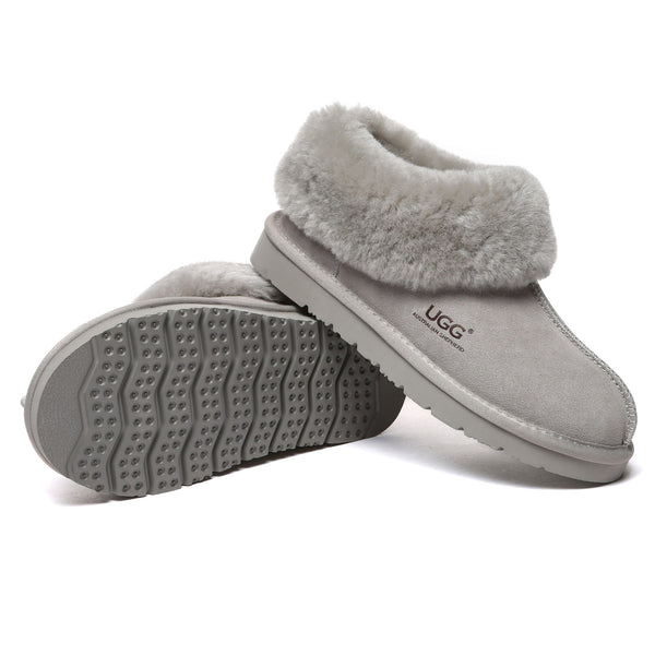 EverUgg UGG ankle slippers in a special color, showing a cozy, soft interior and stylish ankle-height design.