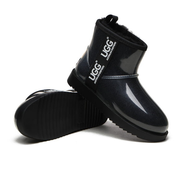 EverUgg coated mini classic rain boots, gumboots with a waterproof finish, featuring a sleek design and durable sole.