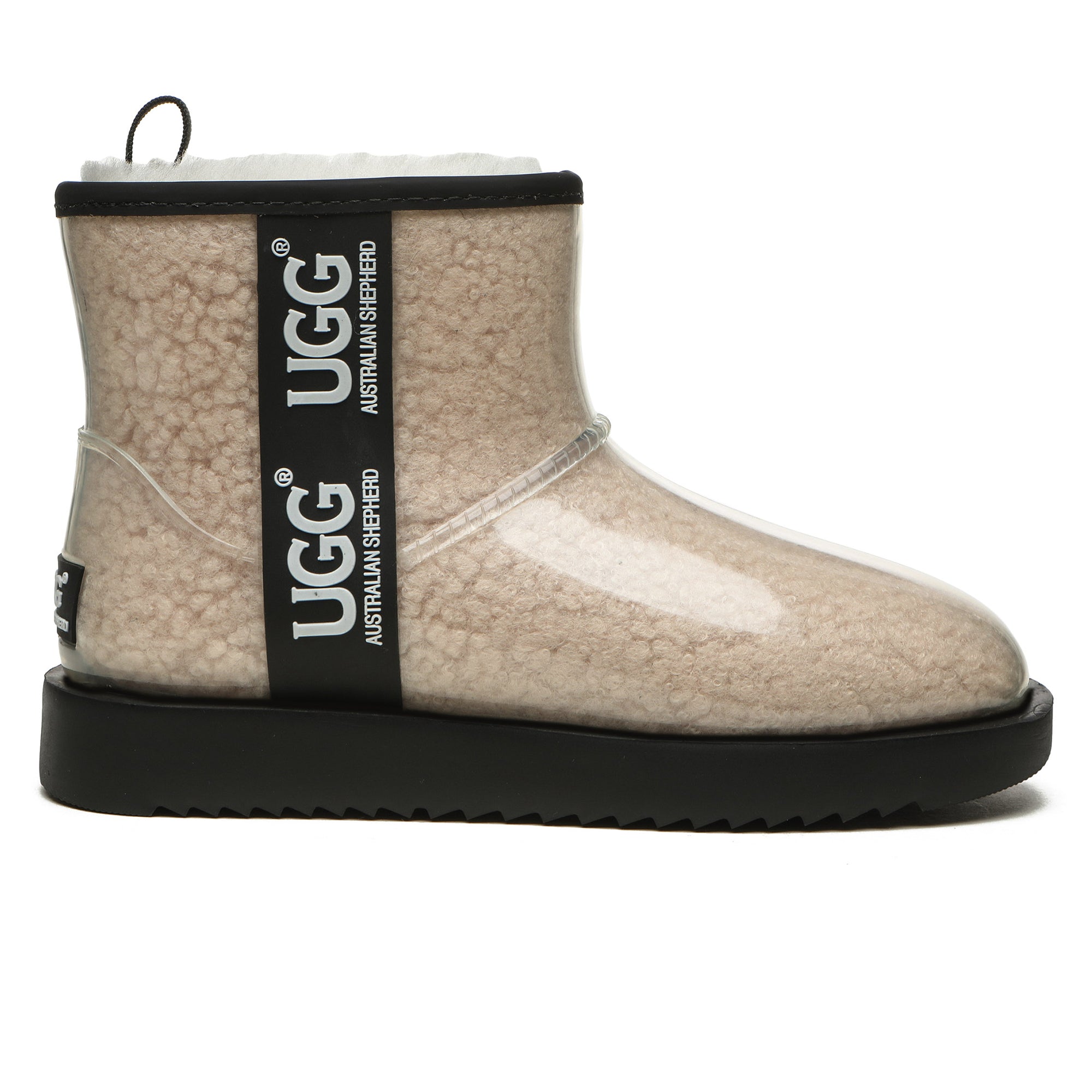 EverUgg Coated Mini Classic Rain Boots in black gumboots with a matte finish, featuring a rounded toe and ankle height.