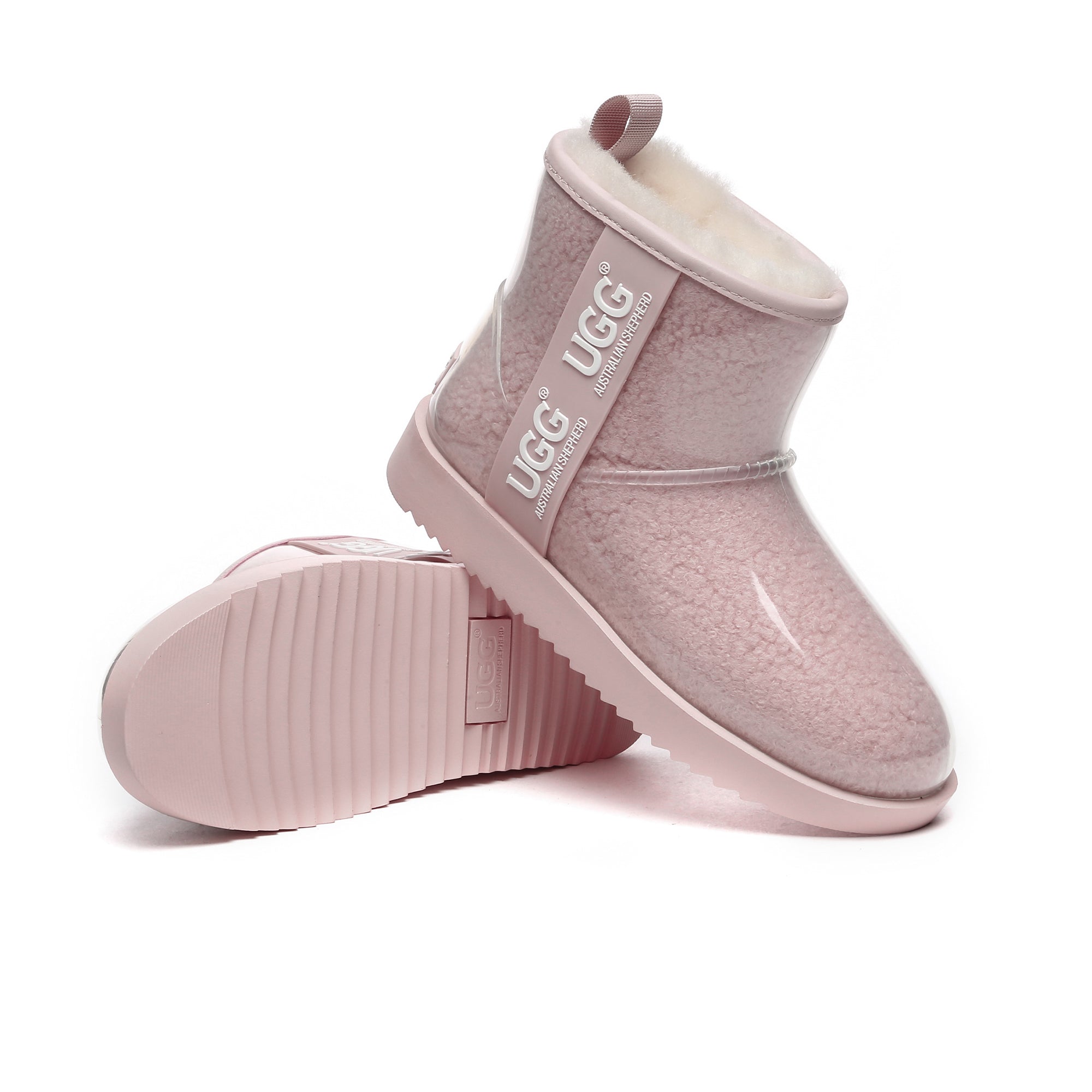 EverUgg coated mini classic rain boots in gumboot style with a sleek, waterproof design and matte finish for wet weather.
