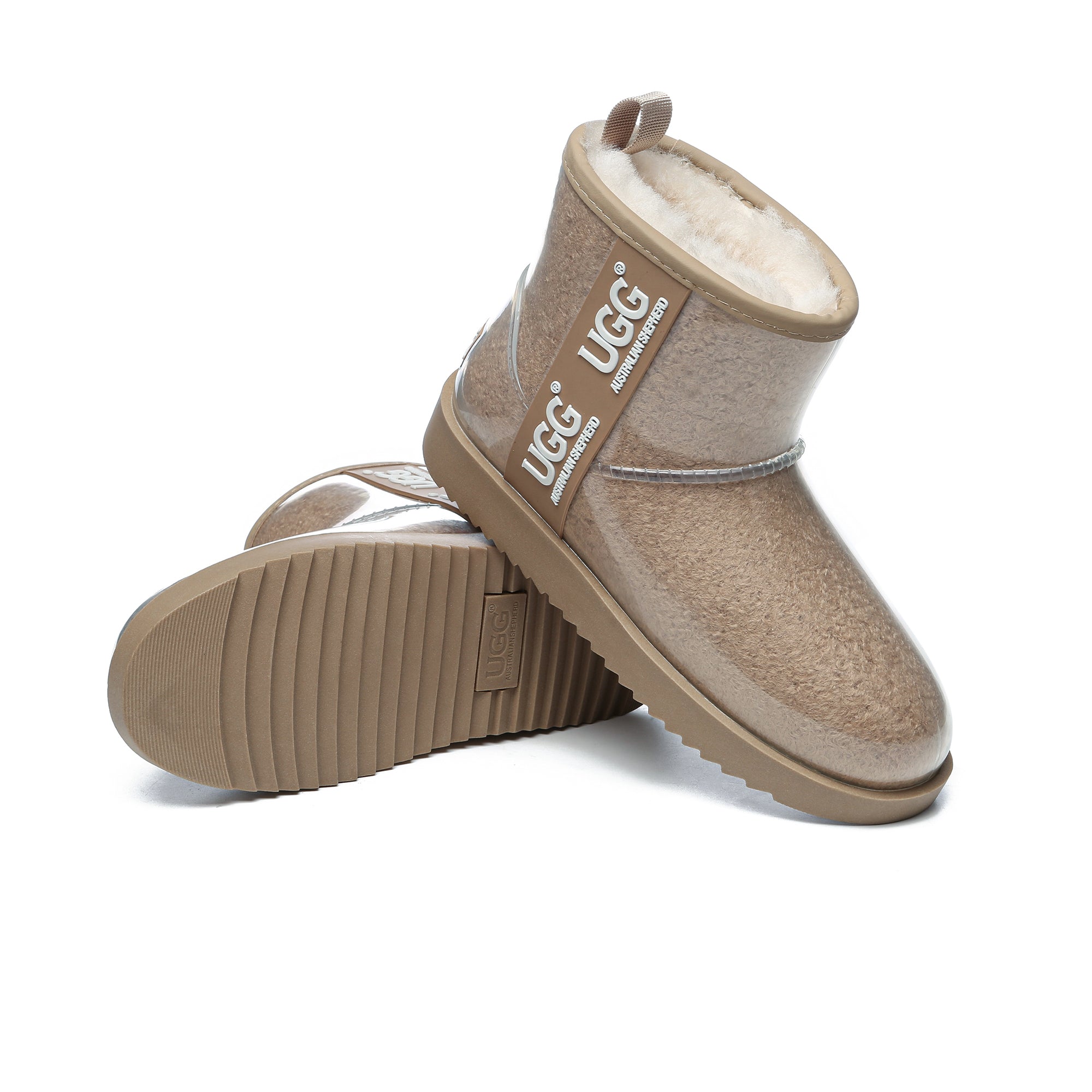 EverUgg coated mini classic rain boots, stylish gumboots with a sleek finish, perfect for wet weather and outdoor wear.