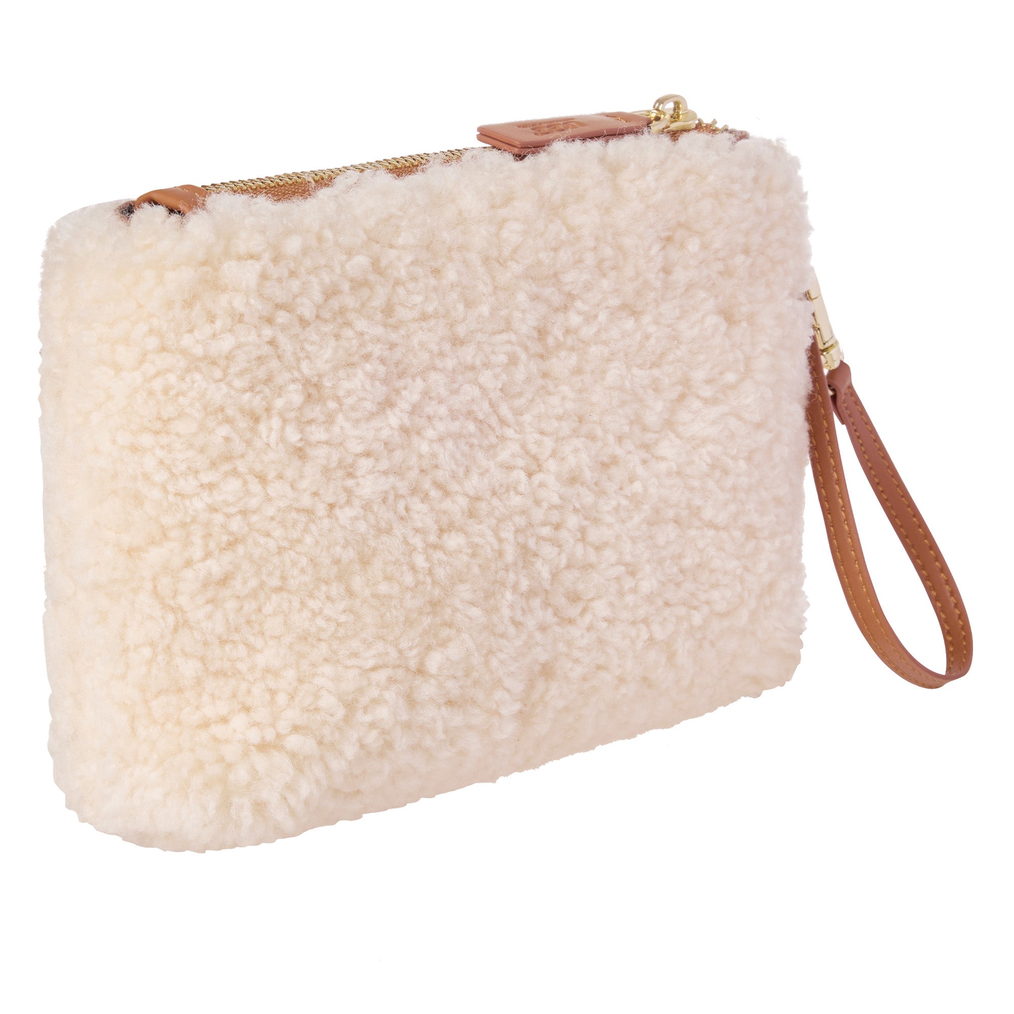 EverUgg fluffy pouch wrist bag with soft, plush exterior and wrist strap, perfect for casual or stylish outings.