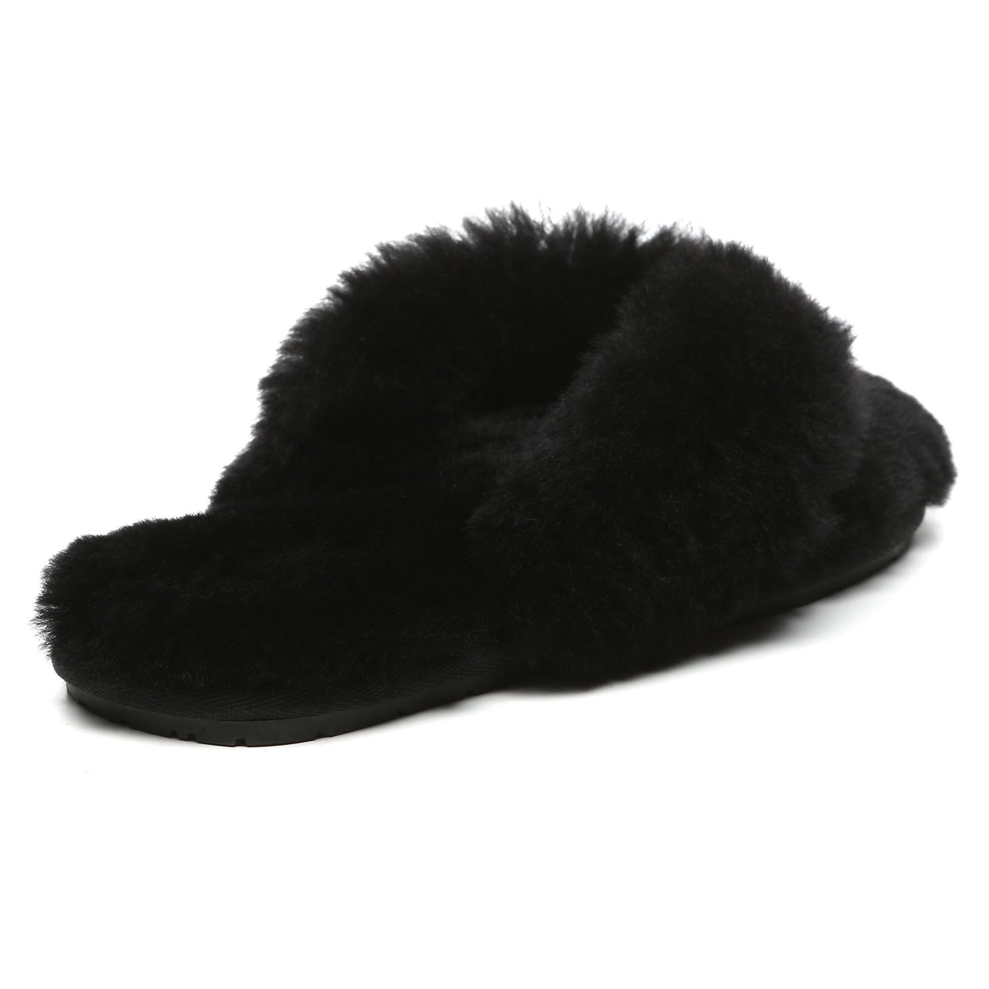 EverUgg fluffy thong slippers for women featuring soft, plush material and casual slide design on a neutral background.