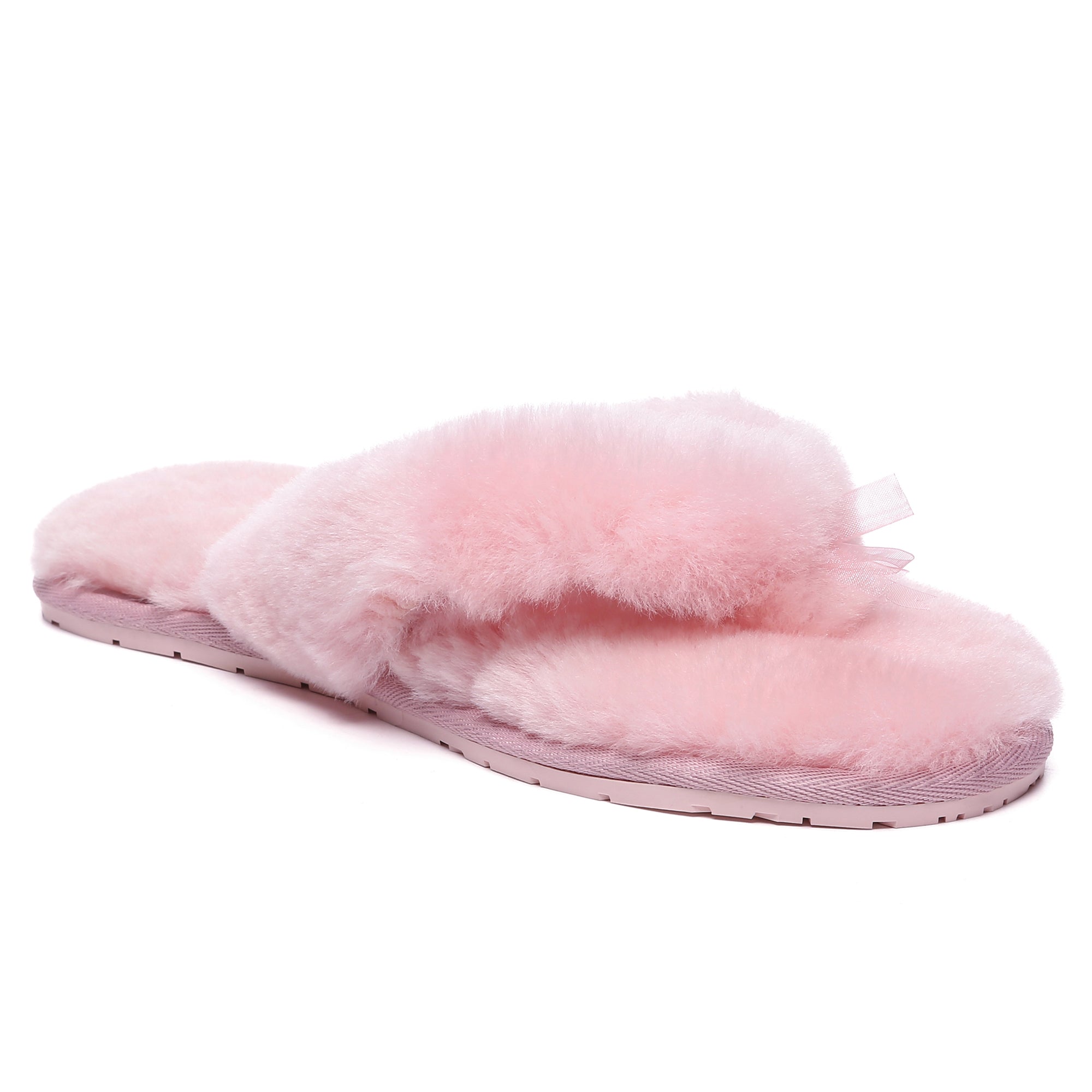 EverUgg UGG Fluffy Thongs slides for women featuring plush, fur-lined straps and comfortable open-toe design.