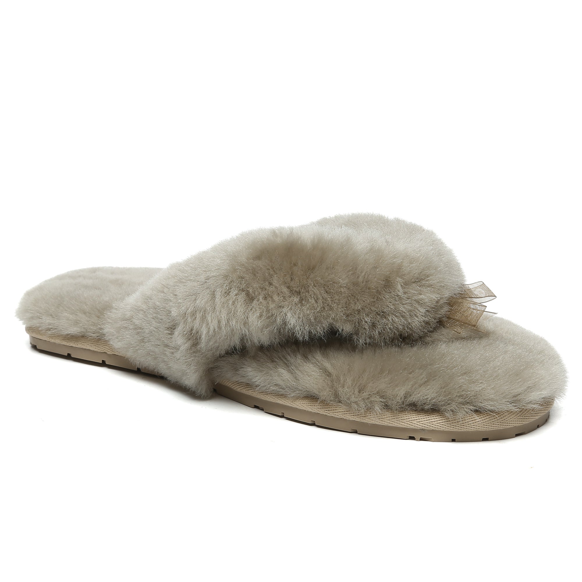 EverUgg fluffy thong slides for women featuring soft, plush material and casual slip-on design perfect for comfortable summer wear.
