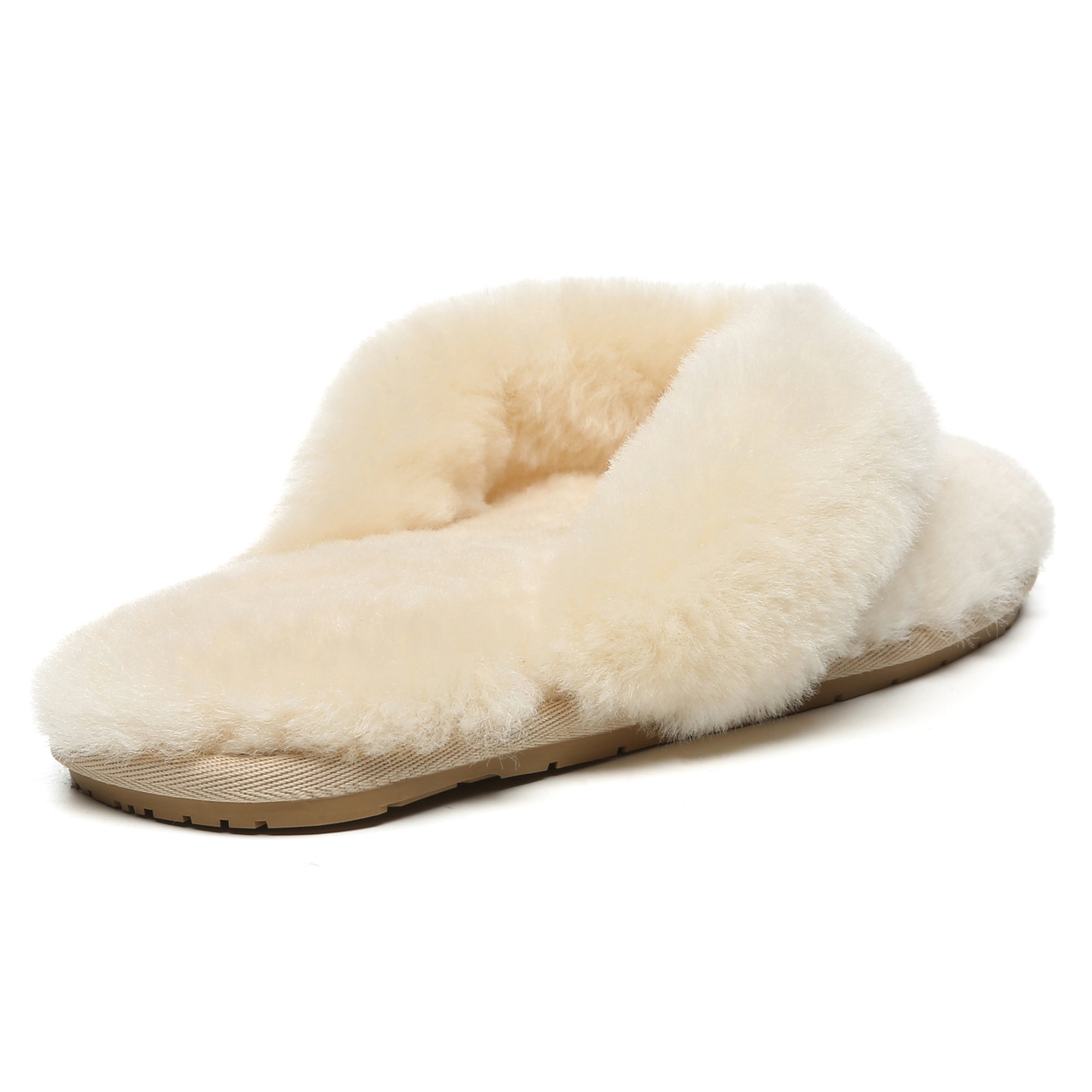 EverUgg UGG Fluffy Thongs Slides for women, featuring plush, fluffy straps and comfortable slip-on design, perfect for casual wear.