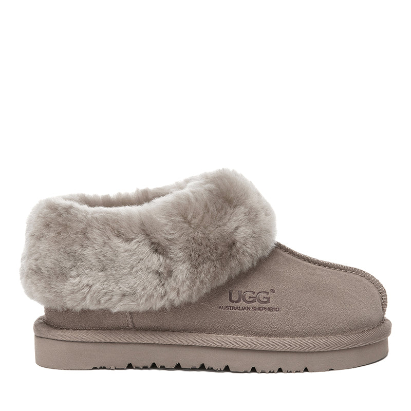 EverUgg kids ankle slipper shoes with soft fabric and cozy design, perfect for comfortable indoor wear.