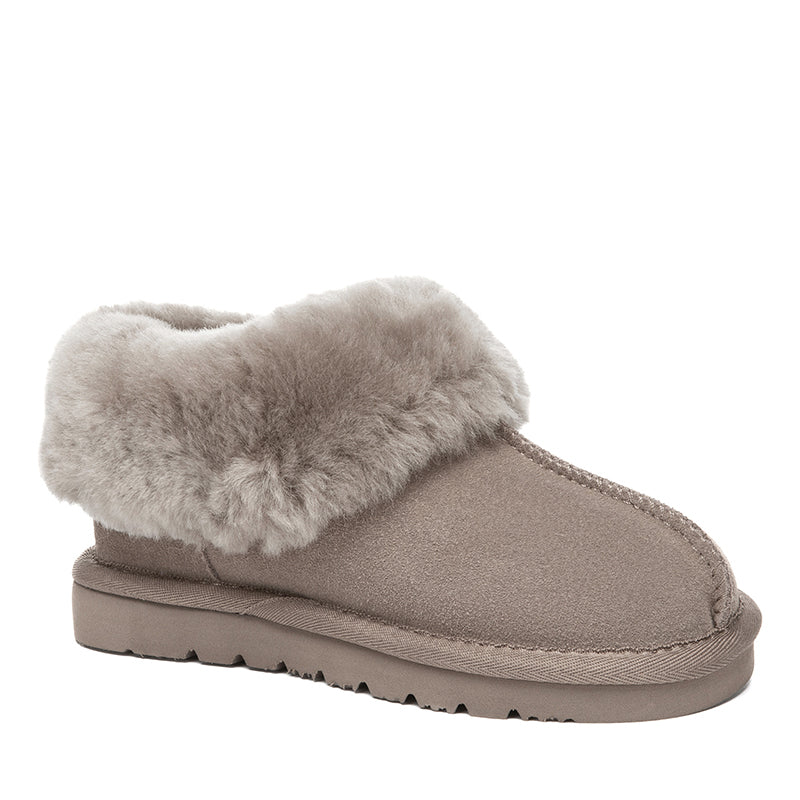 EverUgg kids ankle slippers, soft and cozy footwear for children, with plush lining and slip-on design.