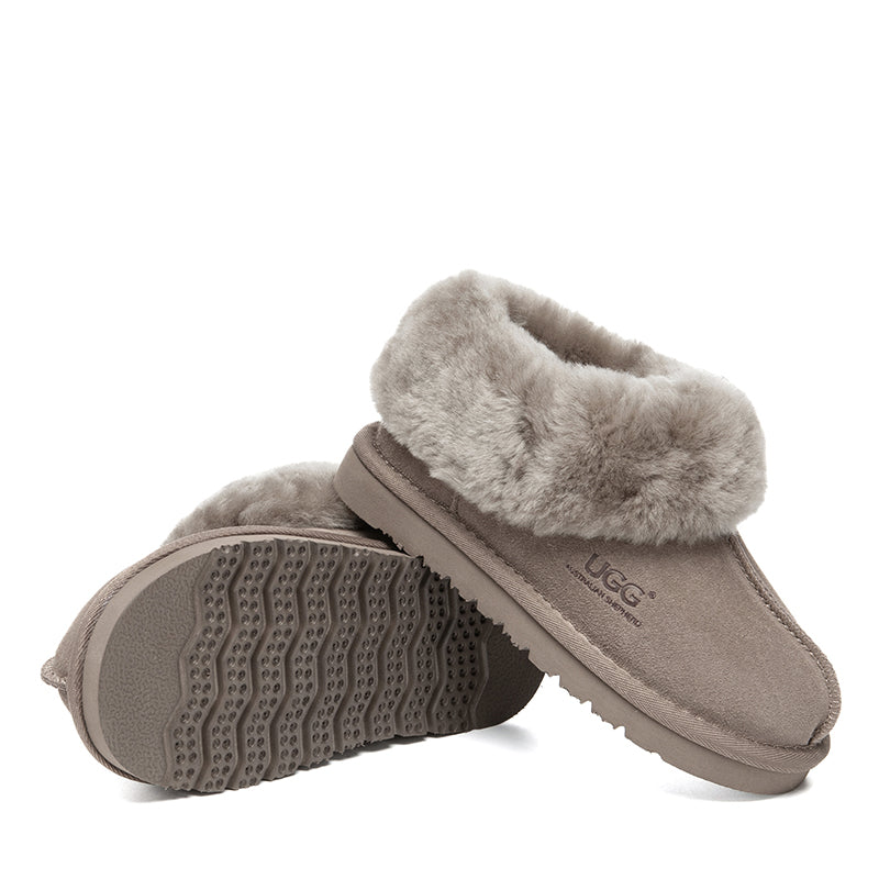 EverUgg kids ankle slippers in cozy, soft fabric with a plush lining and slip-on design, suitable for comfortable indoor wear.