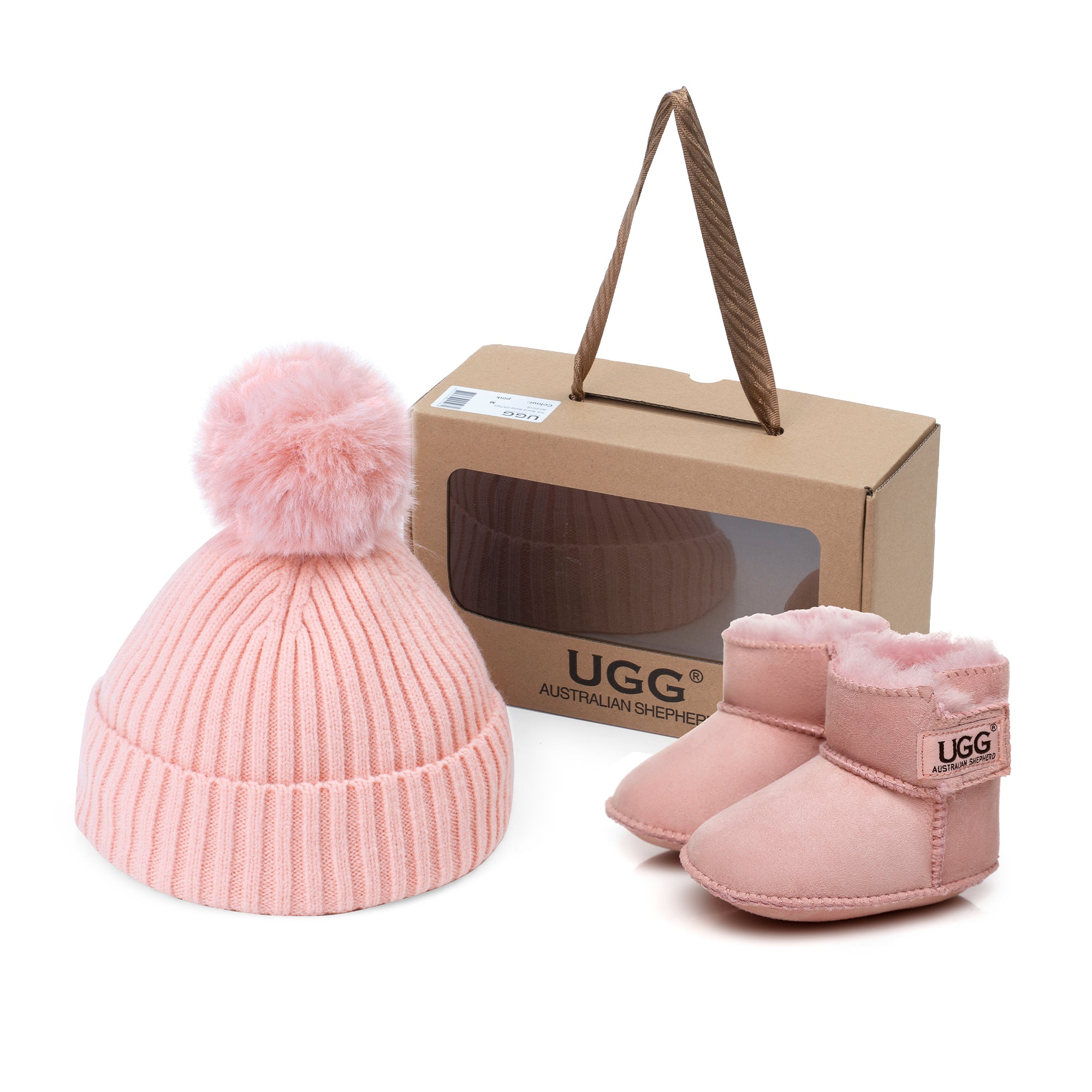 EverUgg UGG Kids Beanie Bootie Gift Set with cozy beanie and plush booties for children, featuring soft, warm materials.