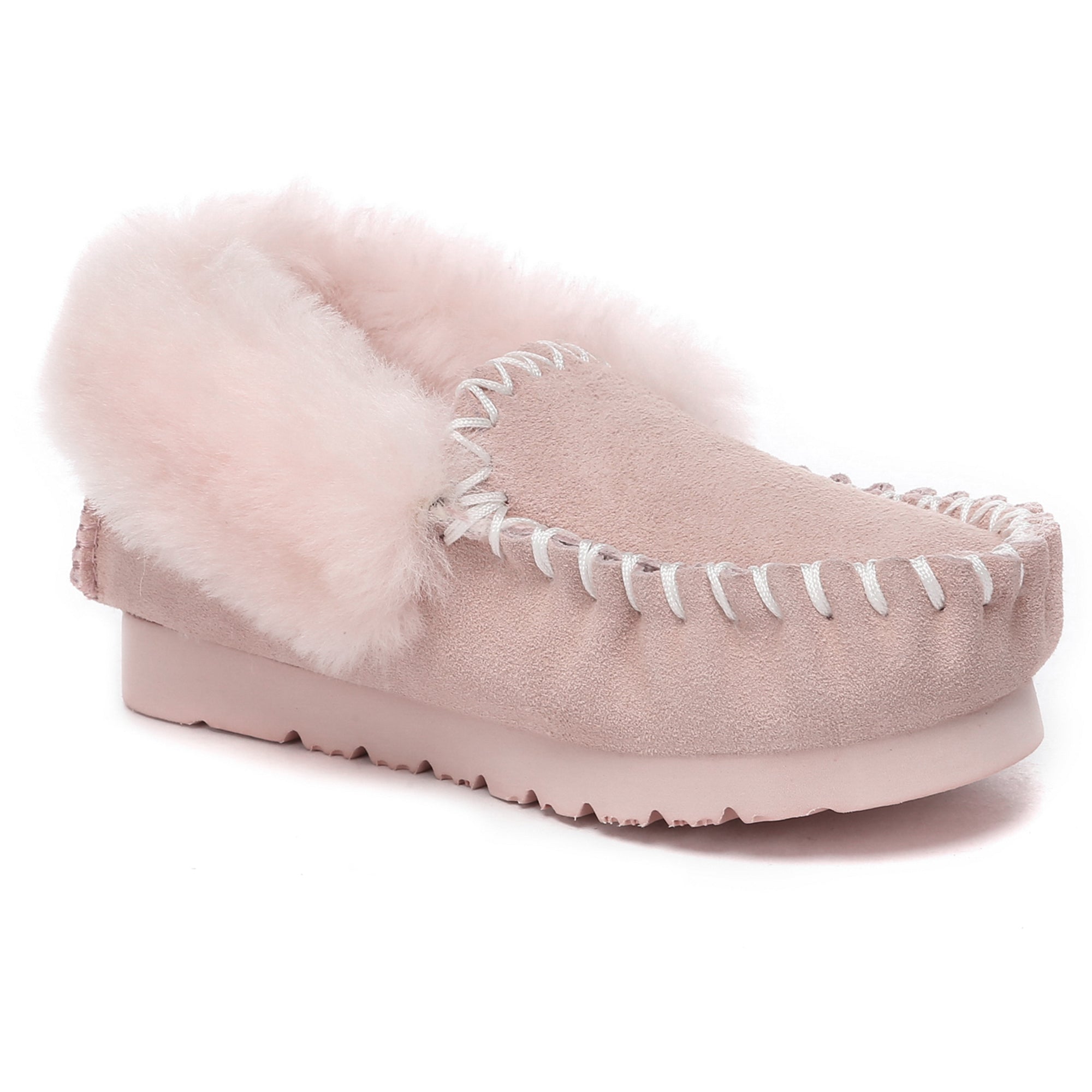 EverUgg Kids Traditional Moccasin slippers with soft leather and cozy lining, perfect for comfortable indoor wear.