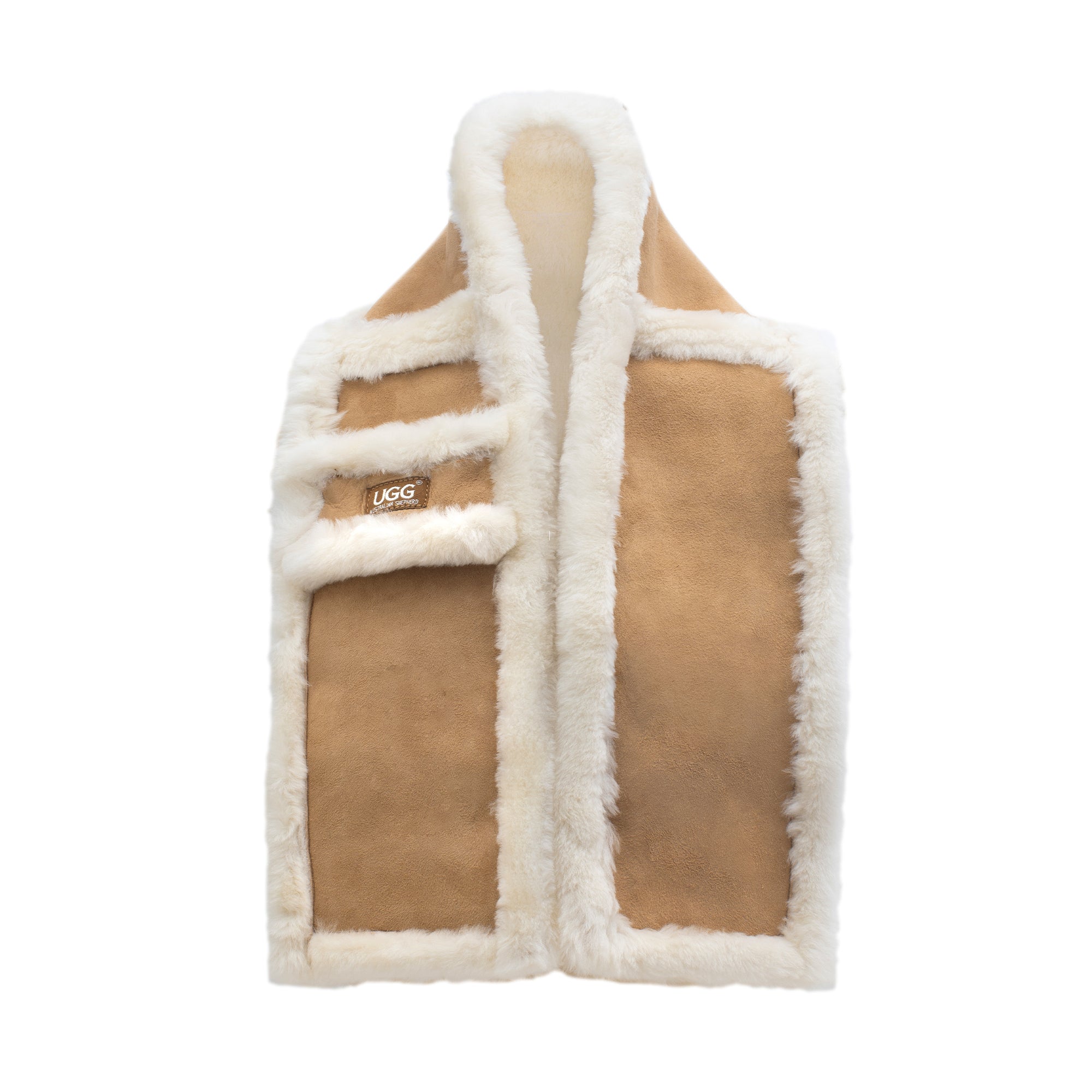 EverUgg luxury sheepskin scarf featuring soft, plush sheepskin material perfect for cozy winter accessories.