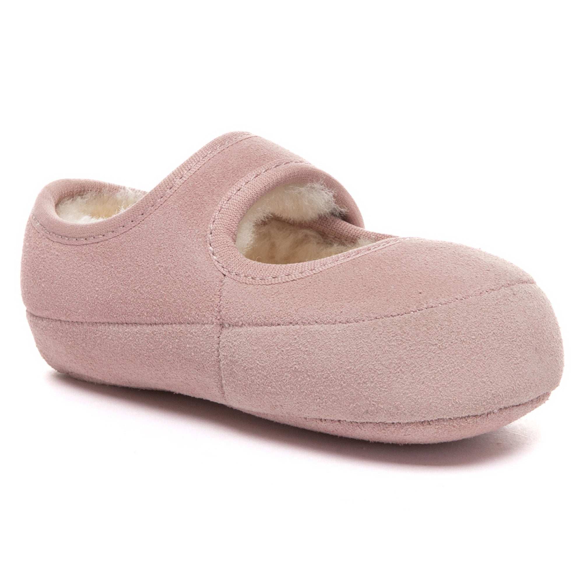 Toddler UGG Millie Mary Jane slippers in soft pink with bow detail, designed for kids by EverUgg.