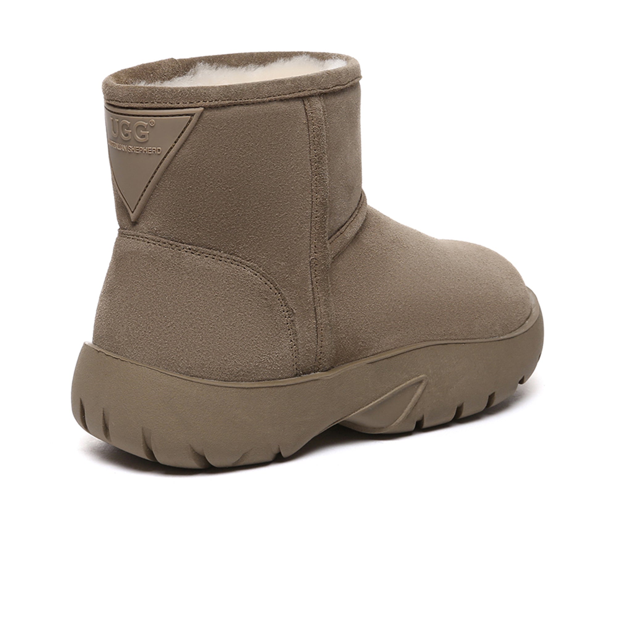 EverUgg UGG Mini Explorer Platform Boots featuring suede exterior, chunky sole, and ankle-high design for stylish winter wear.