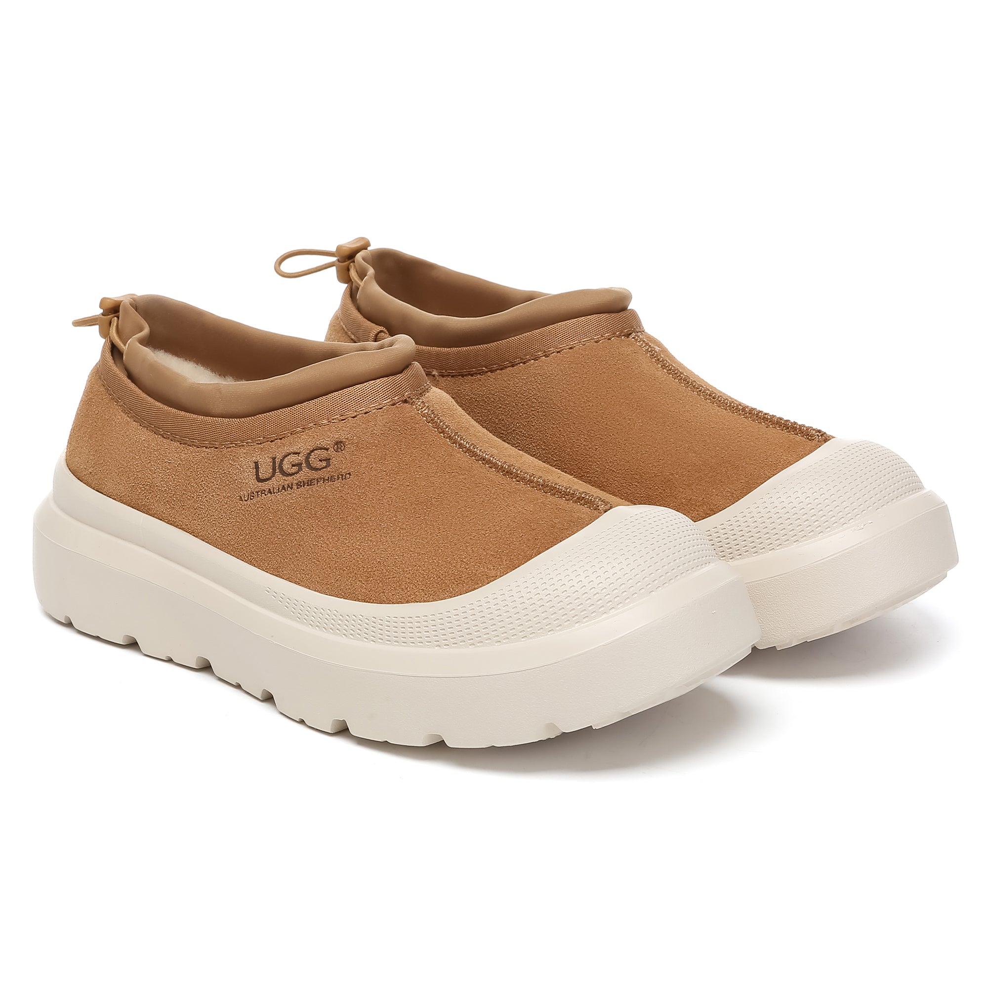 EverUgg women's outdoor adjustable platform slippers showing brown slip-on shoes with thick soles and adjustable straps