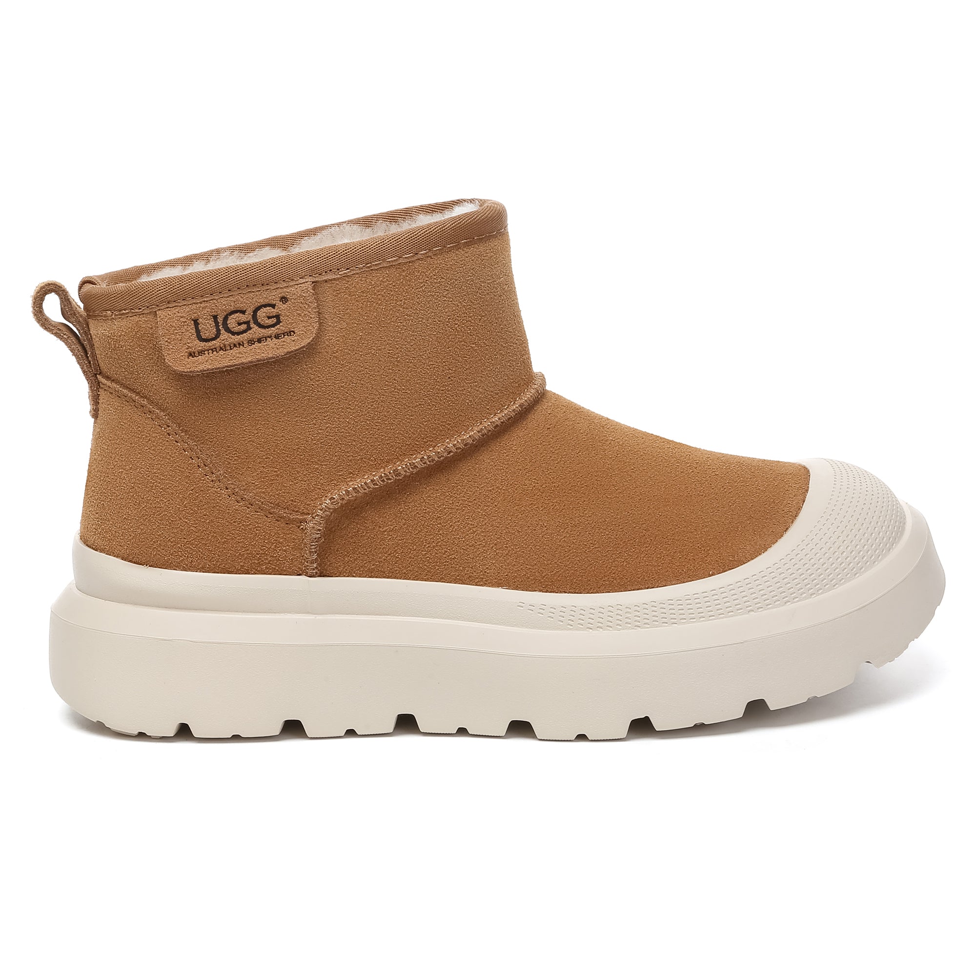 Black UGG Mini Classic Platform Boots for women by EverUgg, featuring a stylish ankle-height design and rugged sole.