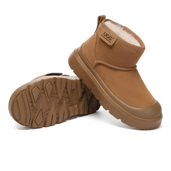EverUgg UGG outdoor mini classic platform boots for women, featuring suede exterior and rugged sole design.
