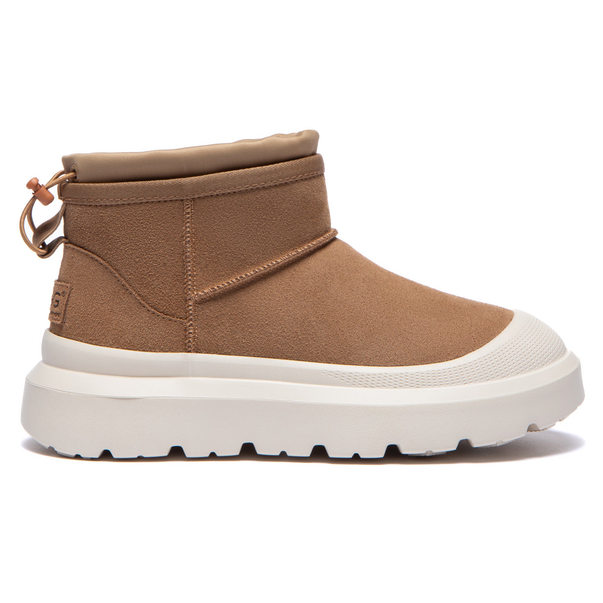 EverUgg UGG outdoor mini classic platform boots II with suede upper, shearling lining, and rugged rubber outsole.