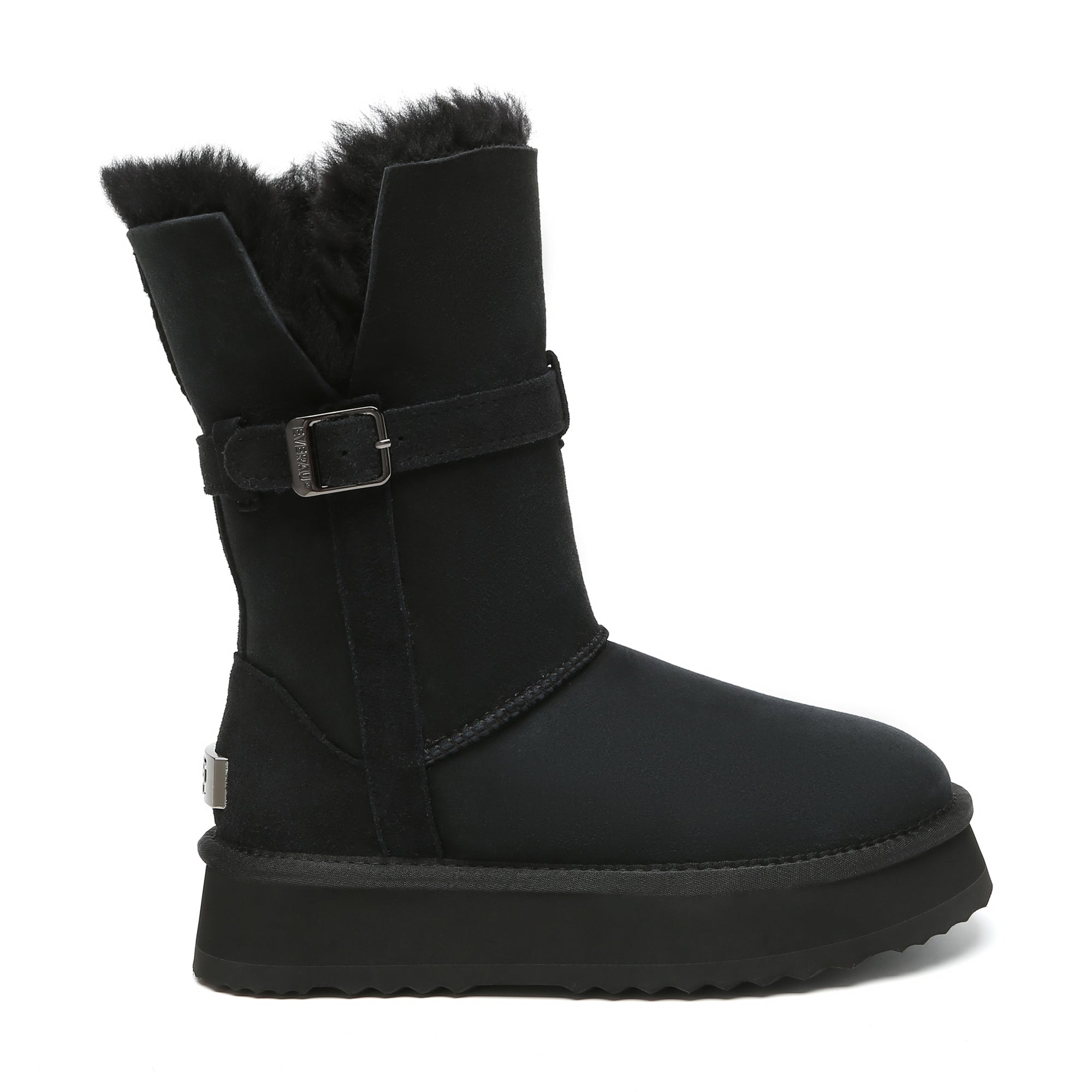 EverUgg UGG platform foldable short boots Valerie for women, featuring a stylish design with a fold-over collar and durable sole.