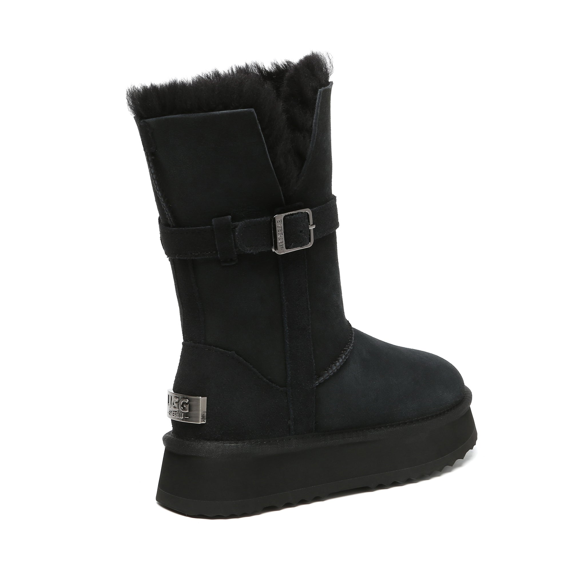EverUgg UGG platform foldable short boots for women, featuring a stylish design with a foldable shaft and cozy interior.