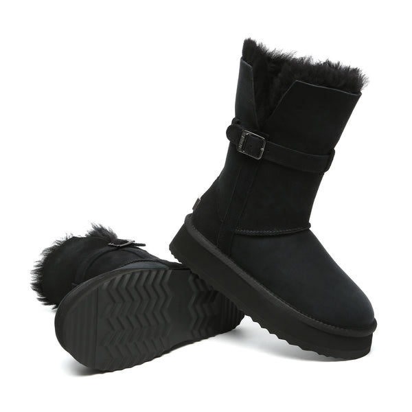 EverUgg UGG Platform Foldable Short Boots Valerie for women, stylish foldable ankle boots with a comfortable platform sole.