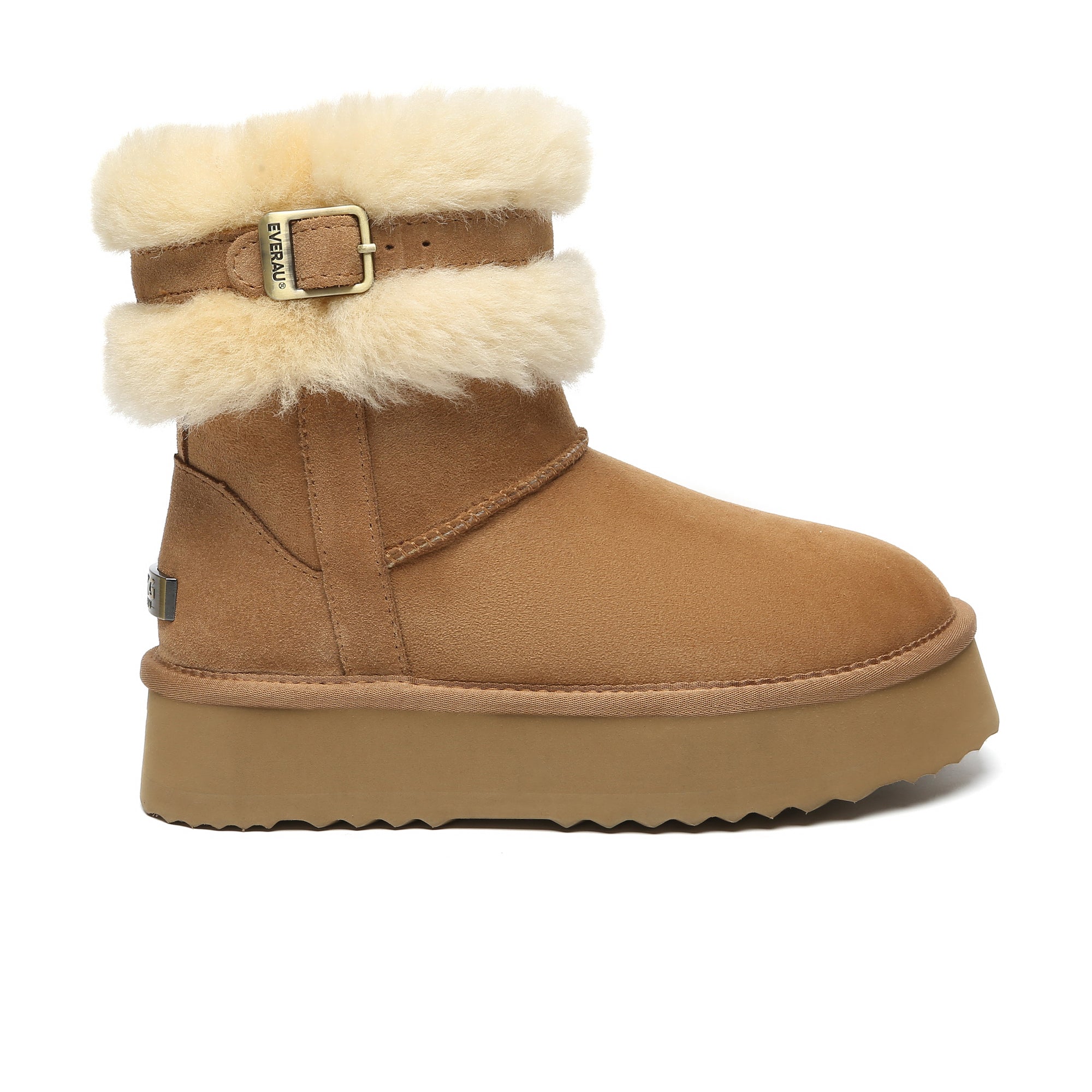 EverUgg UGG Platform Foldable Short Boots Valerie, women's fashion boots with a stylish foldable design and plush exterior.