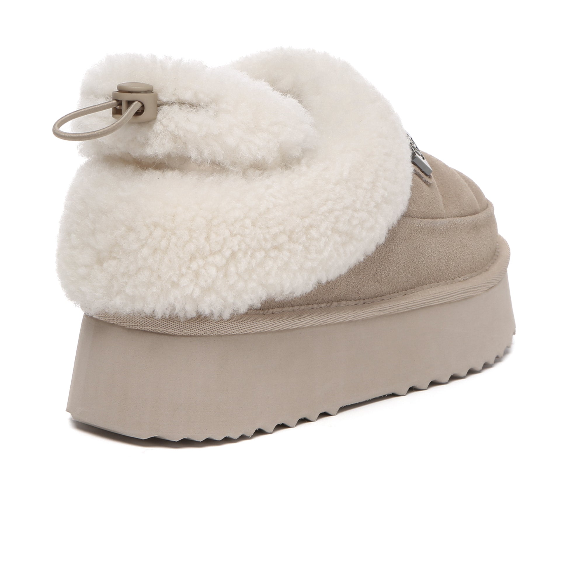 EverUgg UGG platform slingback muffin slippers for women, featuring cozy design and slip-on style with a cushioned sole.