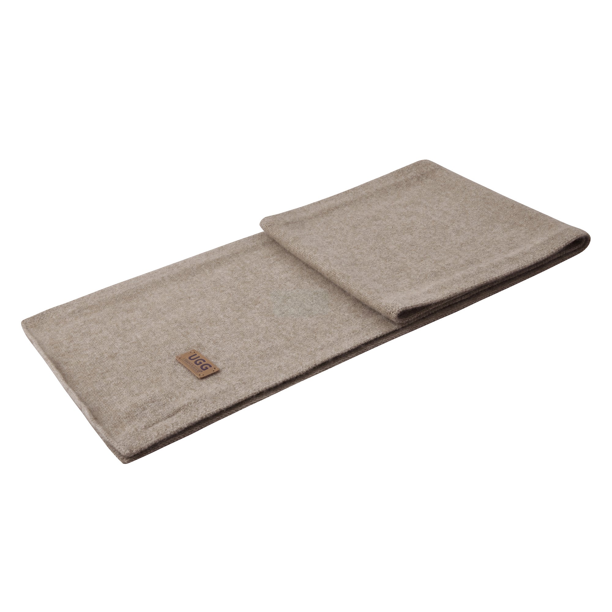 EverUgg UGG premium cashmere scarf shown draped, showcasing soft, luxurious fabric and classic design perfect for stylish warmth.