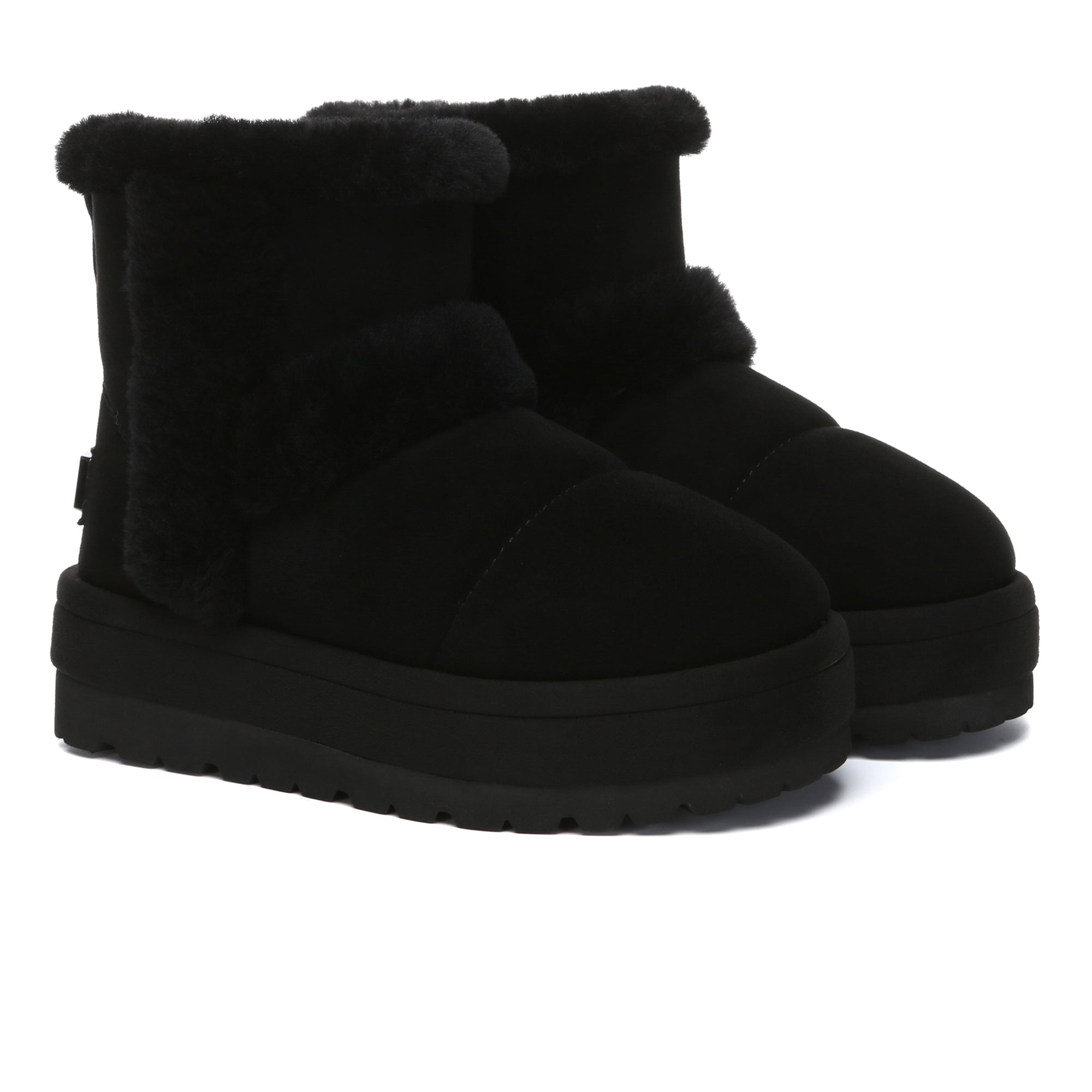 EverUgg UGG Premium Platform Shearling Fur Boots for women, showing plush shearling lining and stylish platform sole.