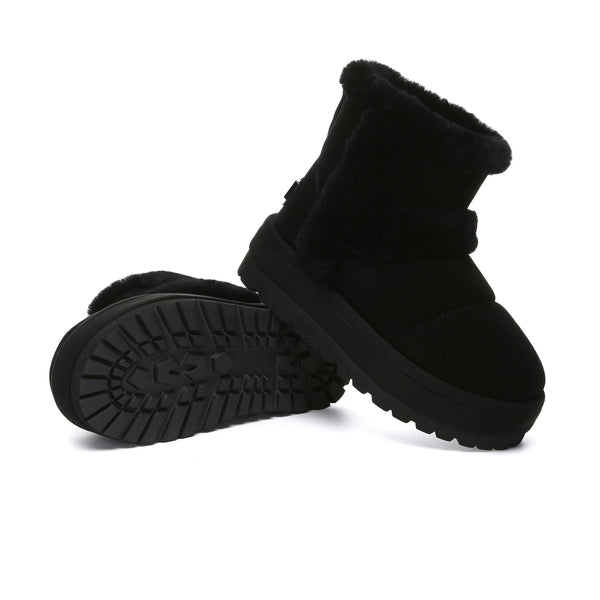 EverUgg UGG Premium Platform Shearling Fur Boots for women, featuring cozy shearling lining and a stylish elevated sole.