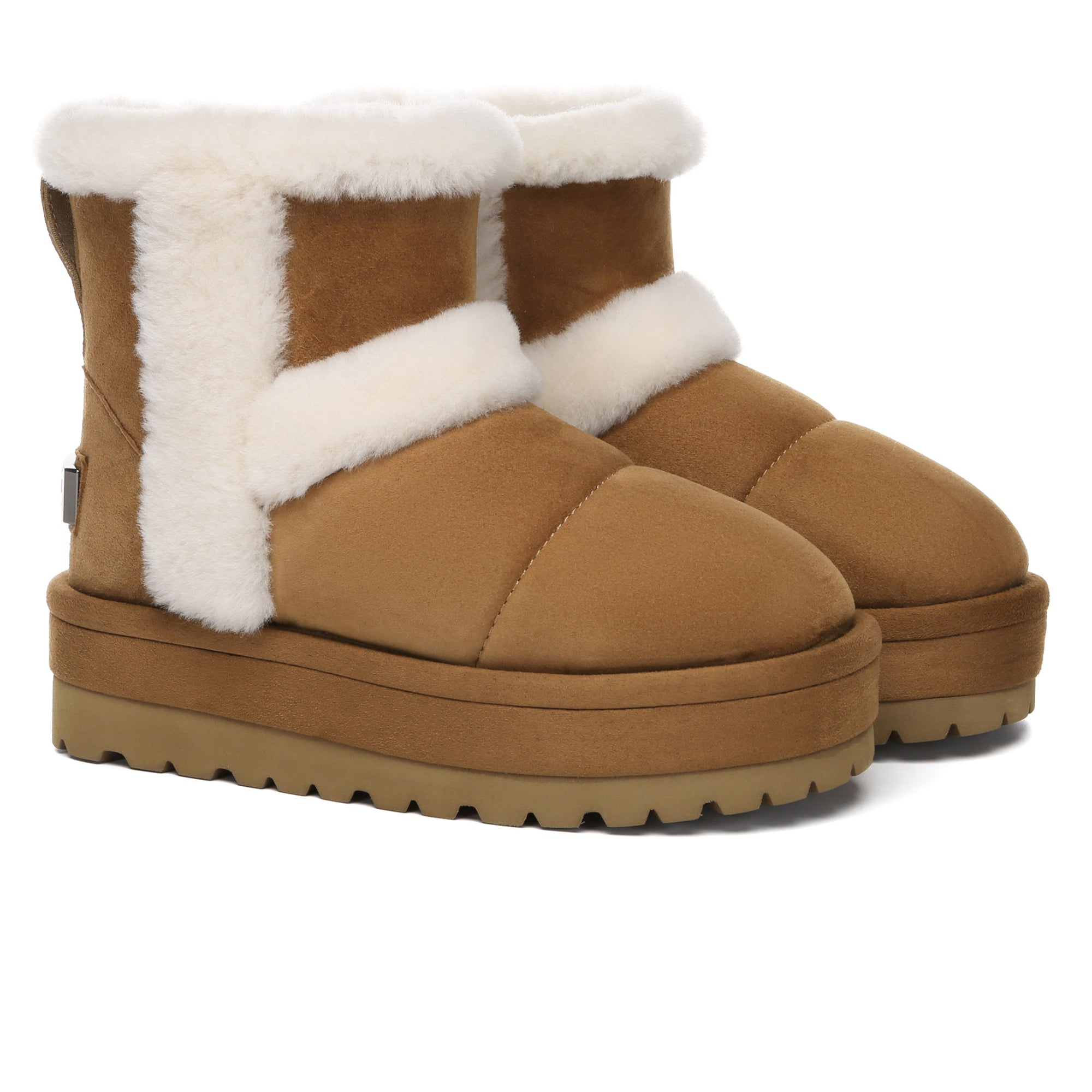 EverUgg UGG Premium Platform Shearling Fur Boots for women, stylish fashion shoes with cozy shearling lining and thick platform sole.