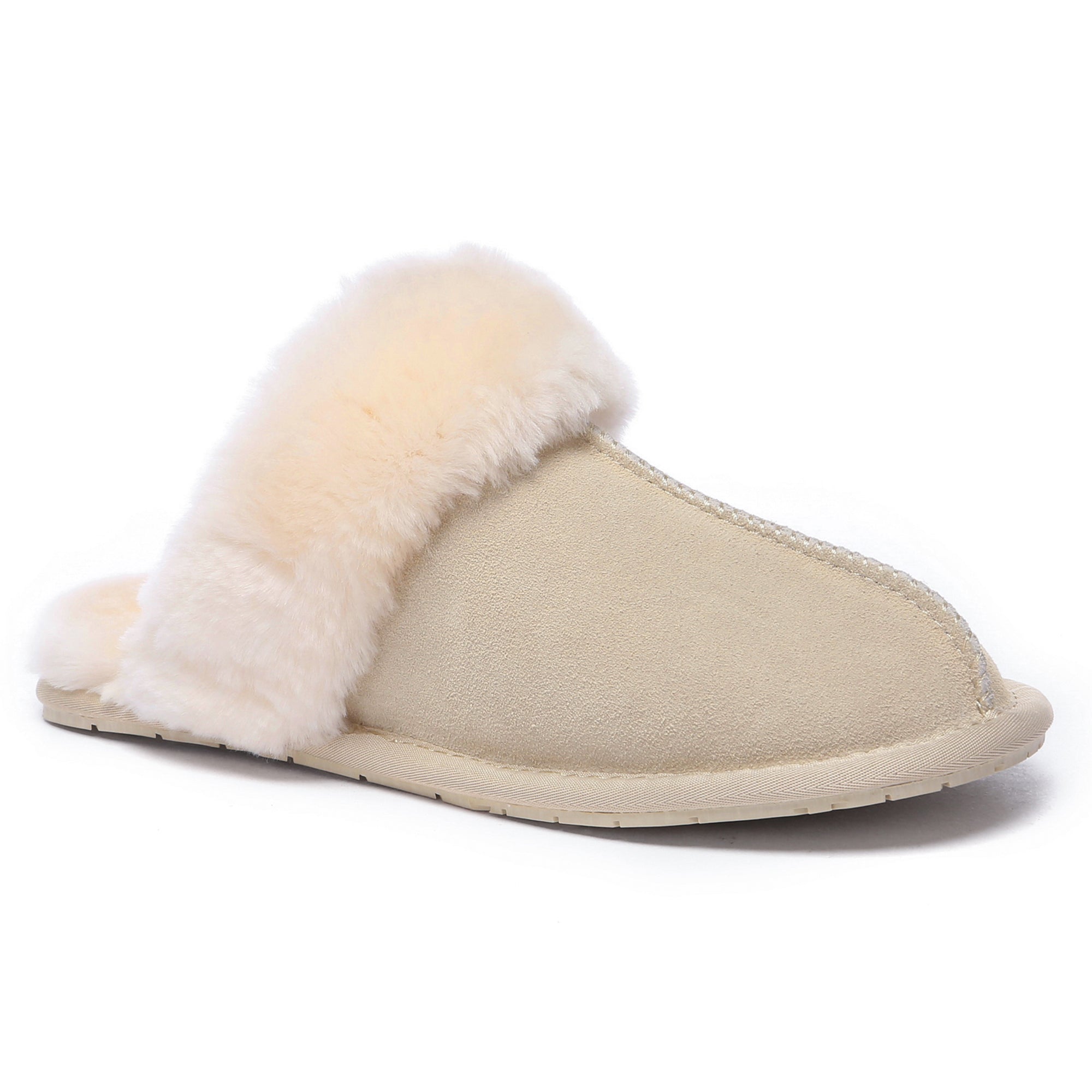 EverUgg UGG Premium Scuff Slippers II featuring soft suede exterior and cozy sheepskin lining, perfect for indoor comfort.