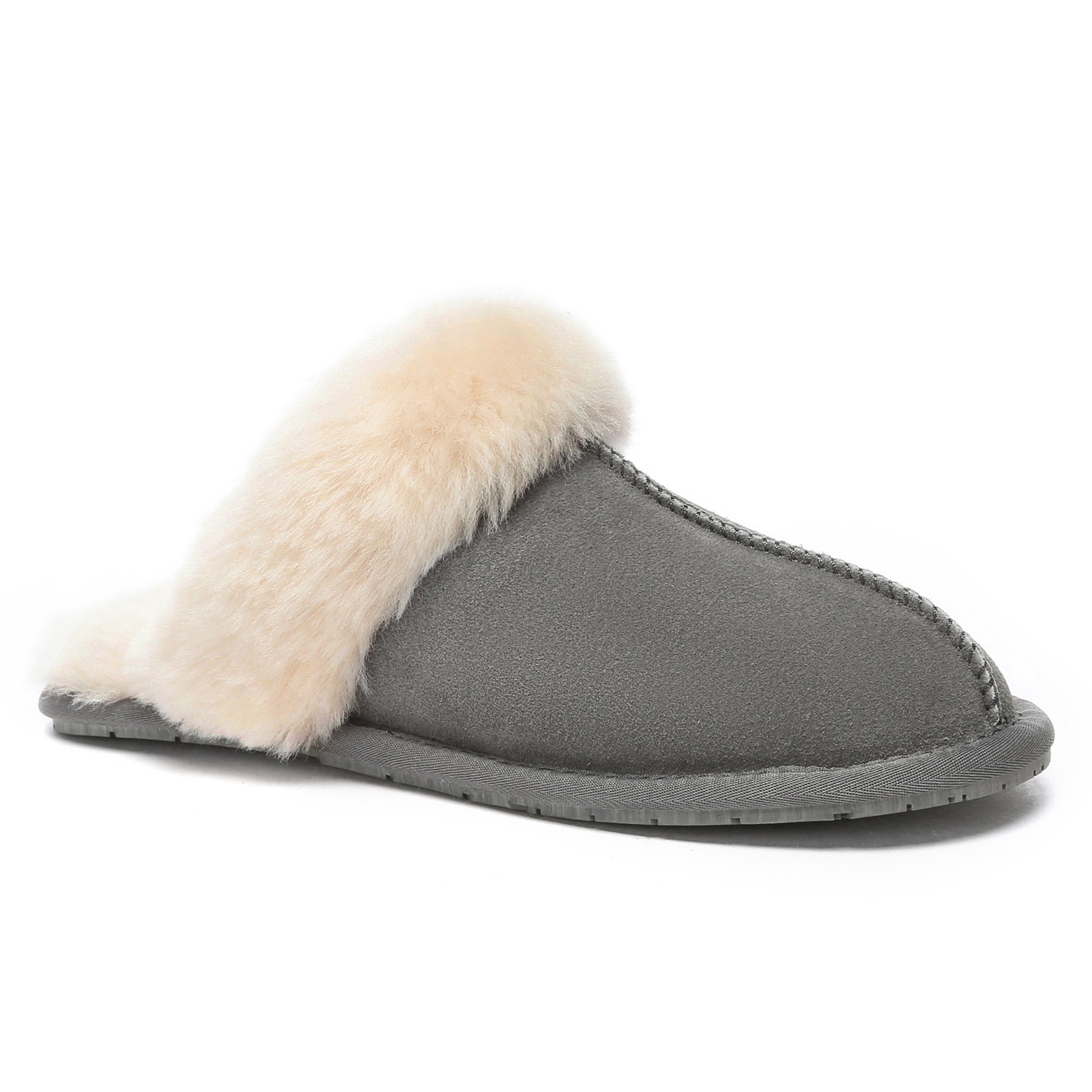 EverUgg UGG Premium Scuff Slippers II featuring soft plush lining and leather exterior, perfect for cozy indoor wear.