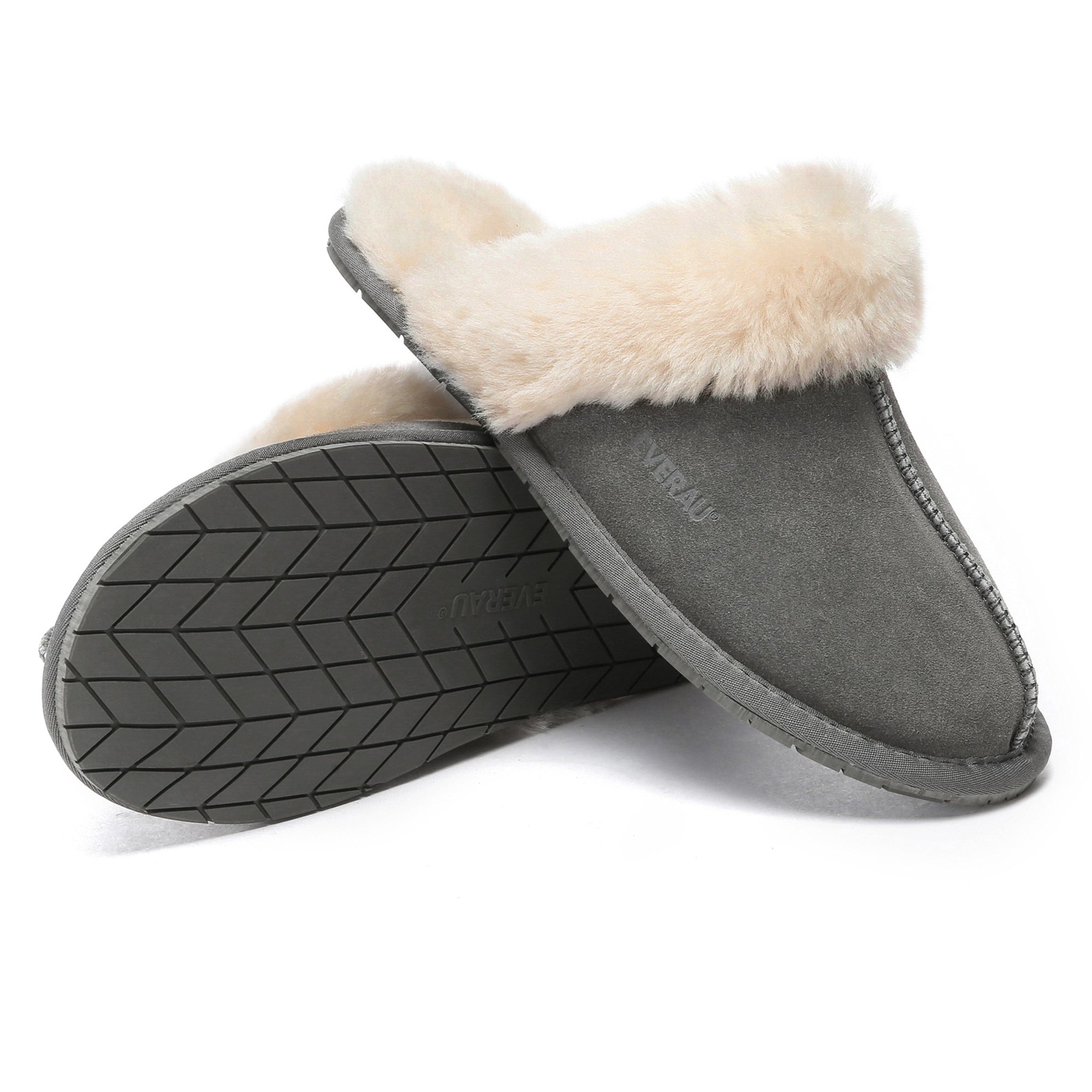EverUgg UGG Premium Scuff Slippers II featuring soft suede exterior and plush interior for cozy comfort.