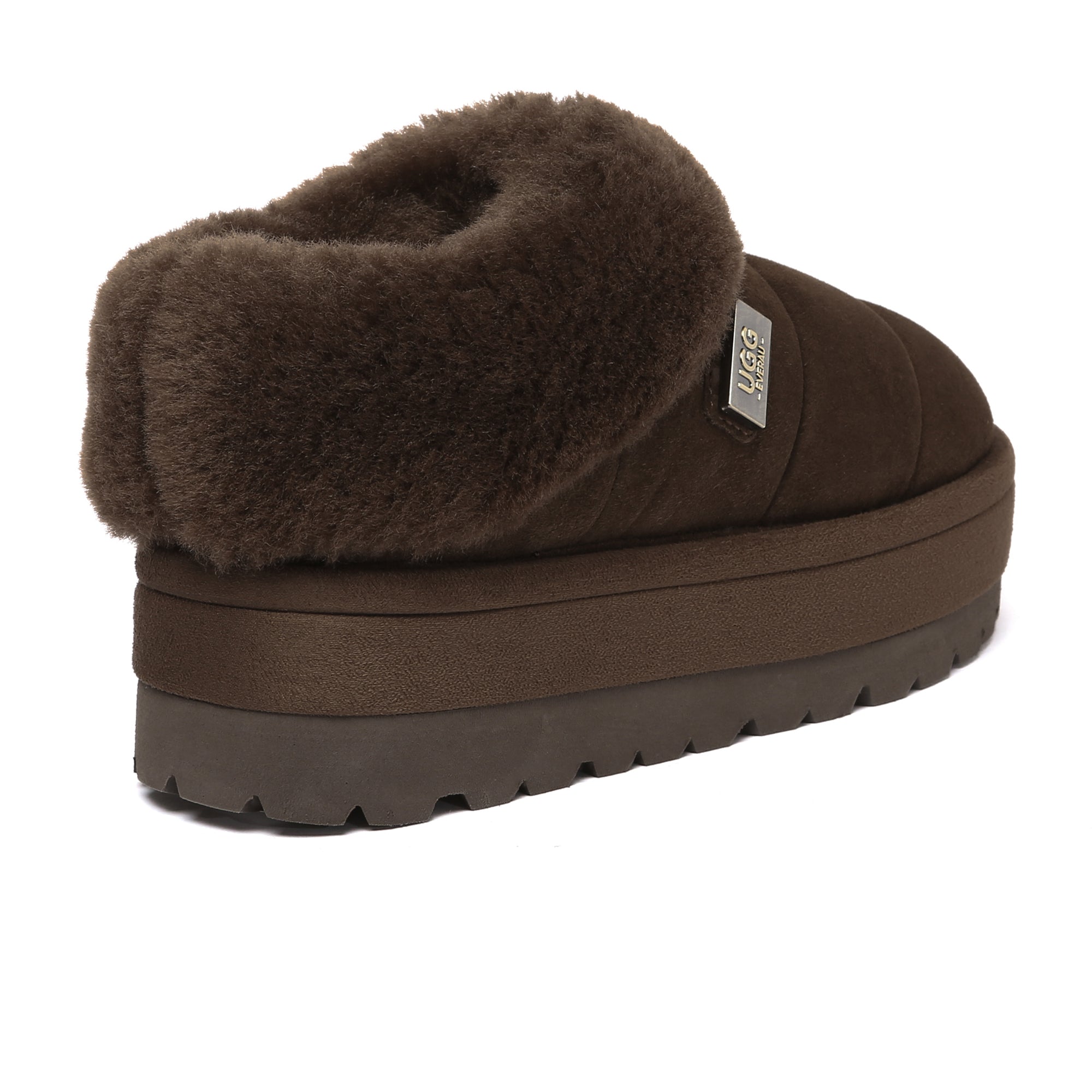EverUgg UGG Puffer Ankle Platform Slippers for women with cozy puffer design and chunky platform sole, indoor footwear comfort.