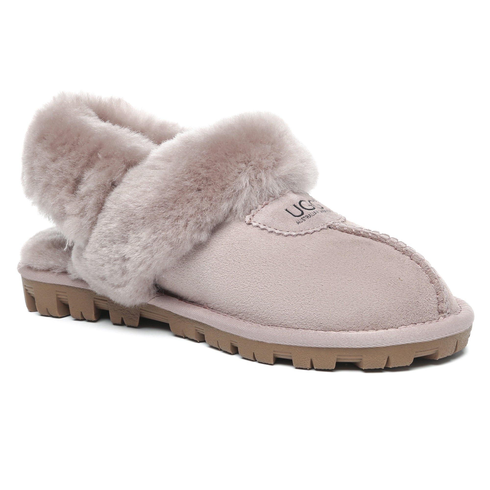 EverUgg UGG Removable Slingback Waffle Fluffy Slippers, women's slip-on slippers with cozy waffle texture and fluffy comfort.