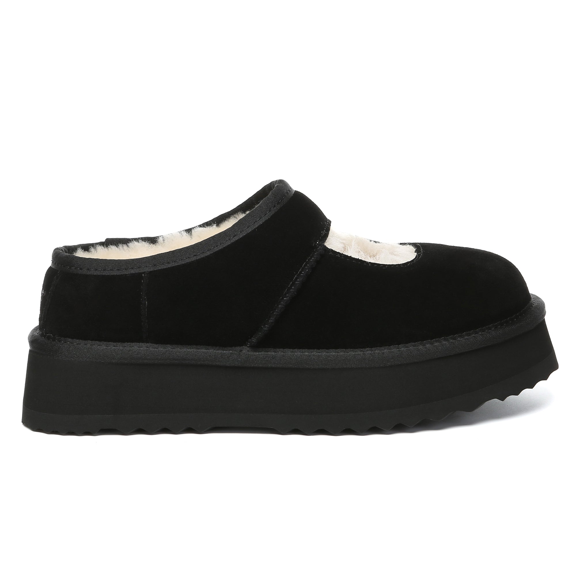 EverUgg UGG Reveal Platform Slippers featuring plush shearling lining and thick platform soles, designed for women's comfort and style.