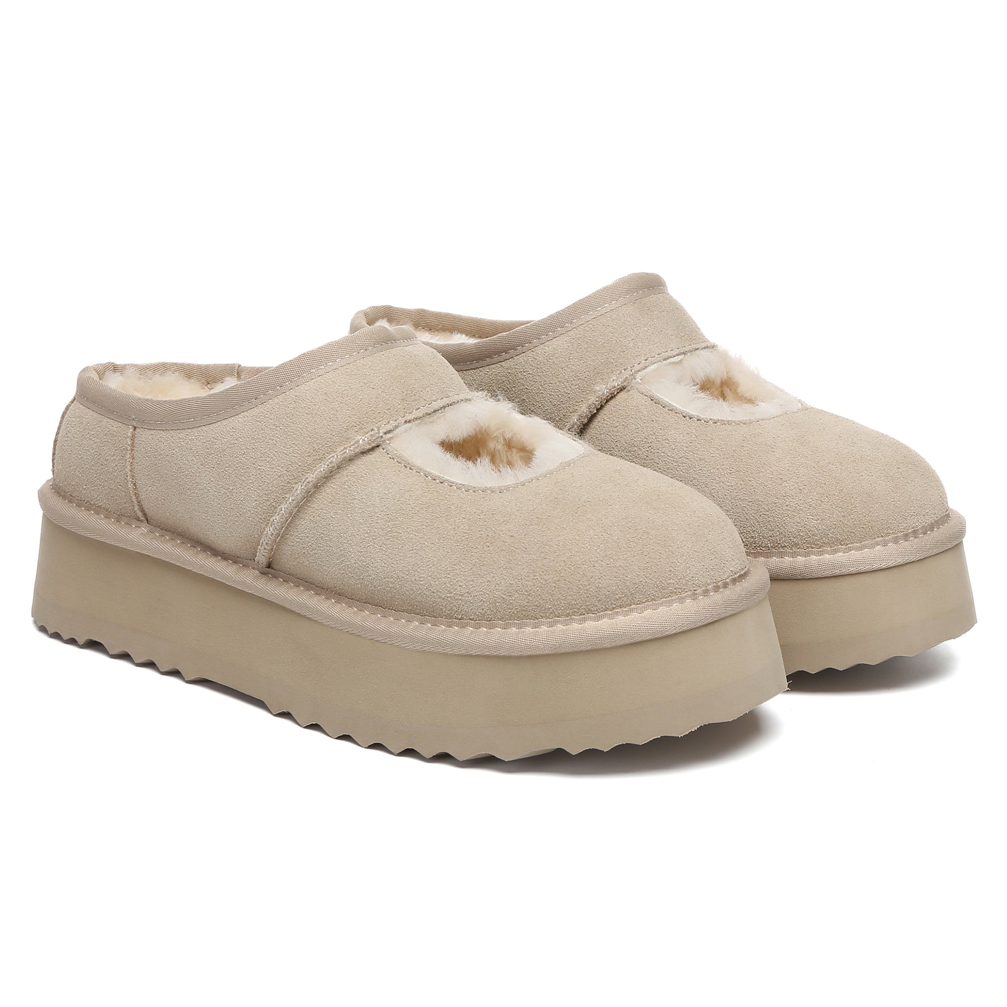 EverUgg UGG Reveal Platform Slippers for women, featuring plush lining and platform sole, ideal for comfortable indoor wear.