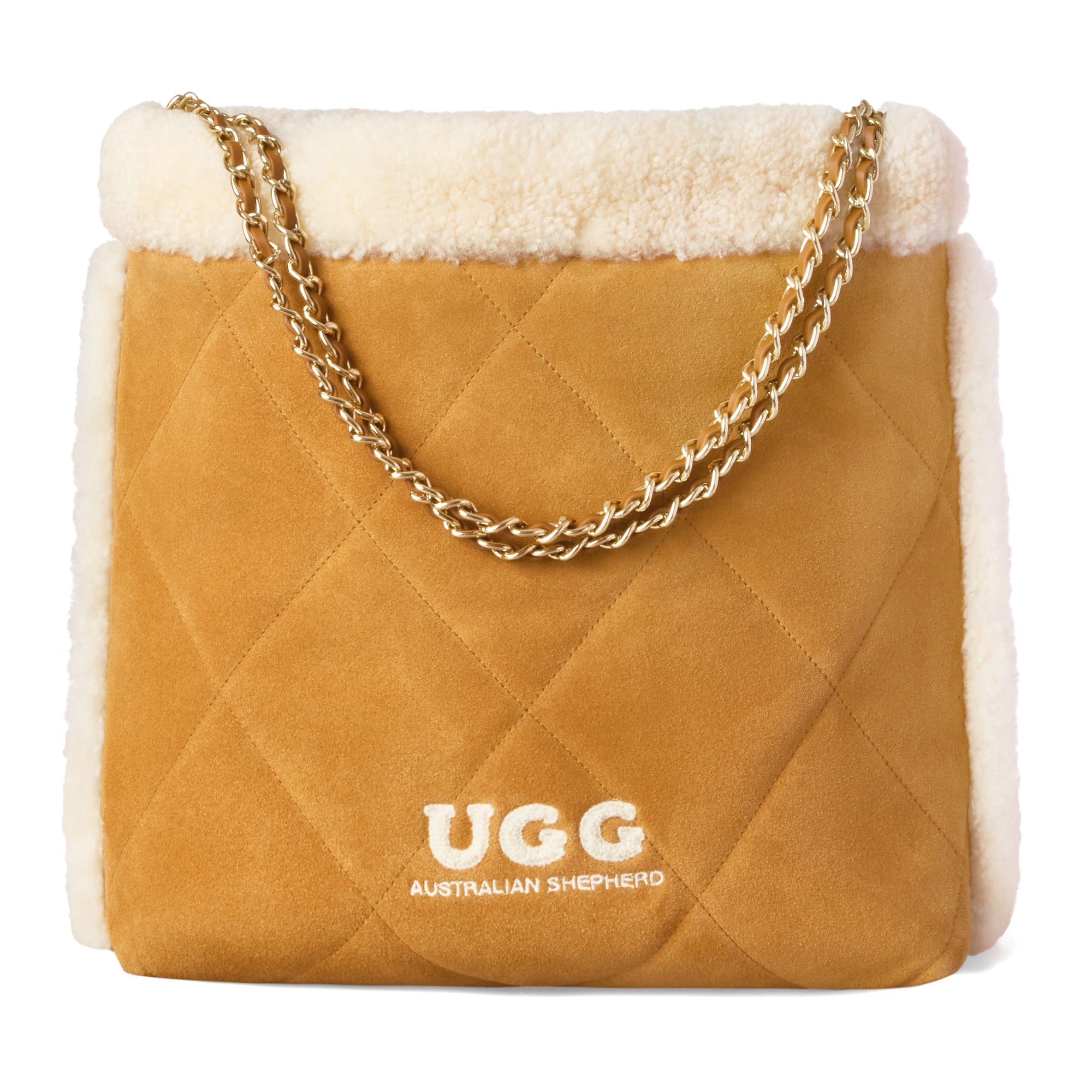 EverUgg UGG shearling tote bag with soft, plush exterior and sturdy handles, perfect for stylish everyday use.