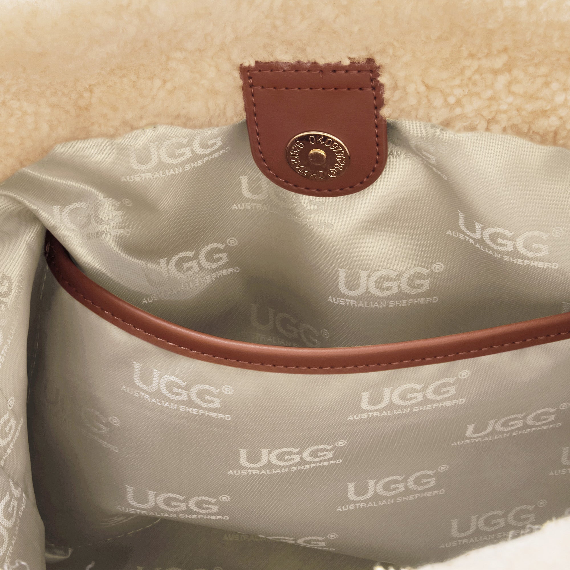 EverUgg shearling tote bag with soft shearling material, stylish handbag with sturdy handles and spacious interior.
