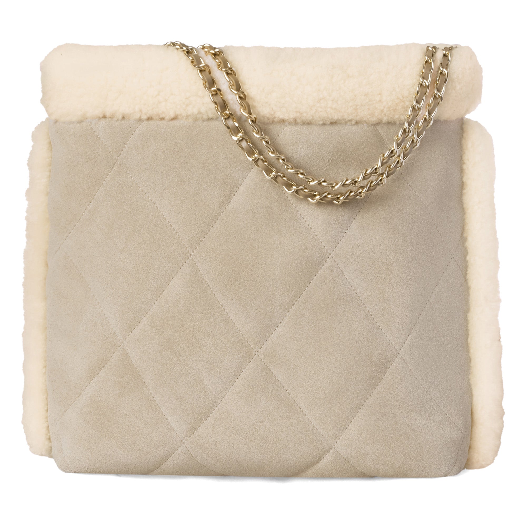 EverUgg shearling tote bag with soft, plush shearling exterior and sturdy handles, perfect for stylish everyday use.