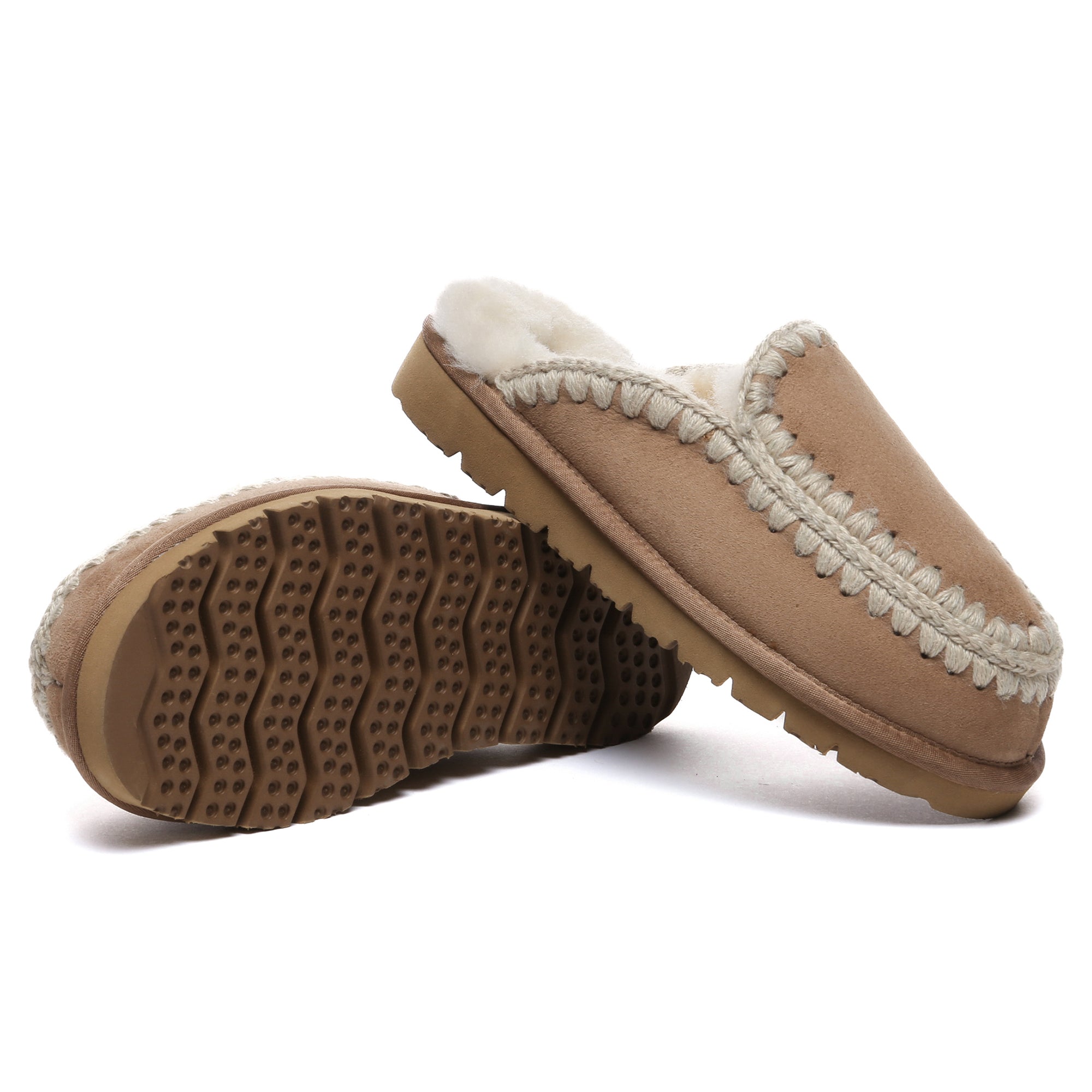 EverUgg UGG Sophie crocheted slippers for women, featuring a cozy, summer-ready design with intricate crochet details.
