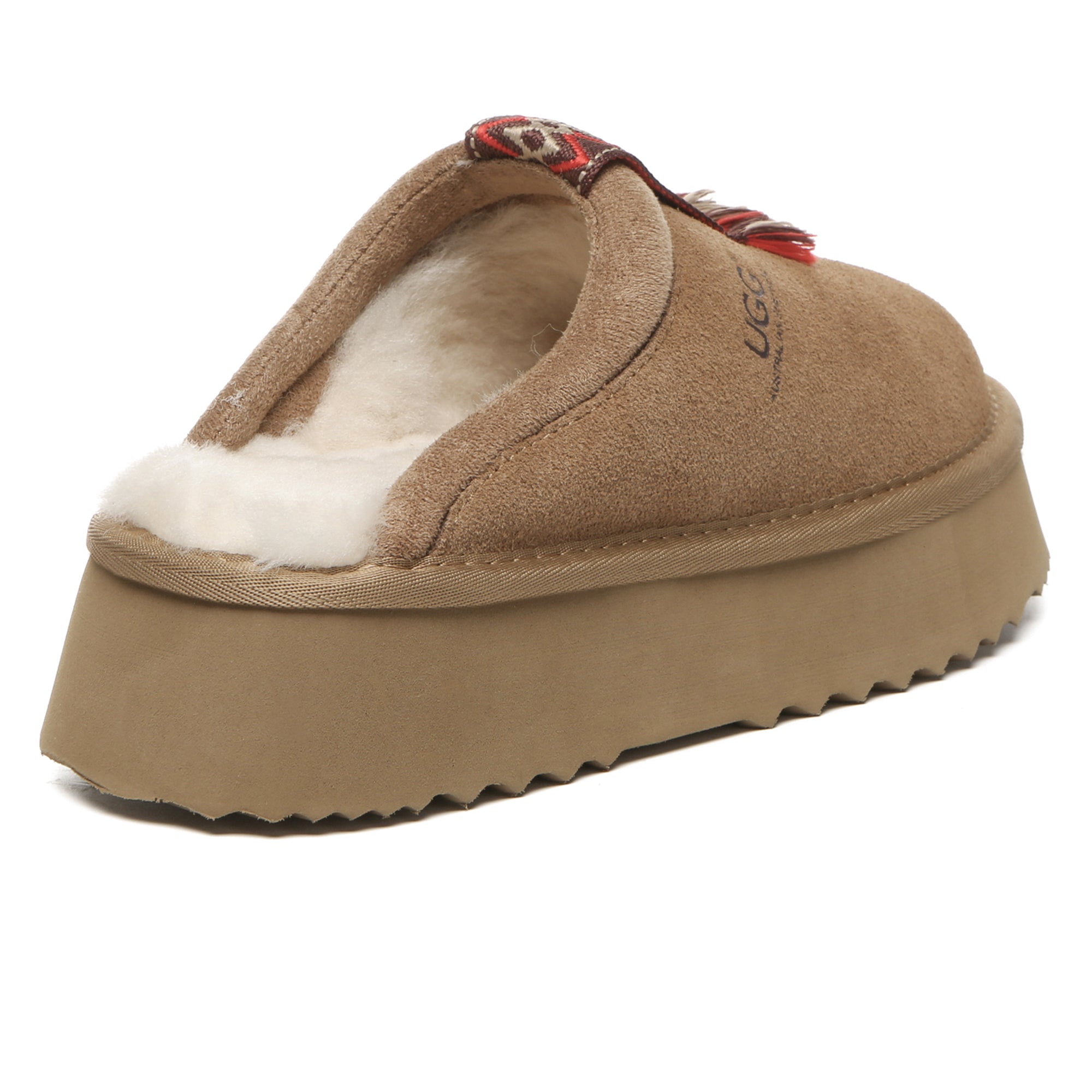 EverUgg UGG Tassie Stitch Platform slippers for women with plush interior and stylish stitch detailing on soft slip-on shoes